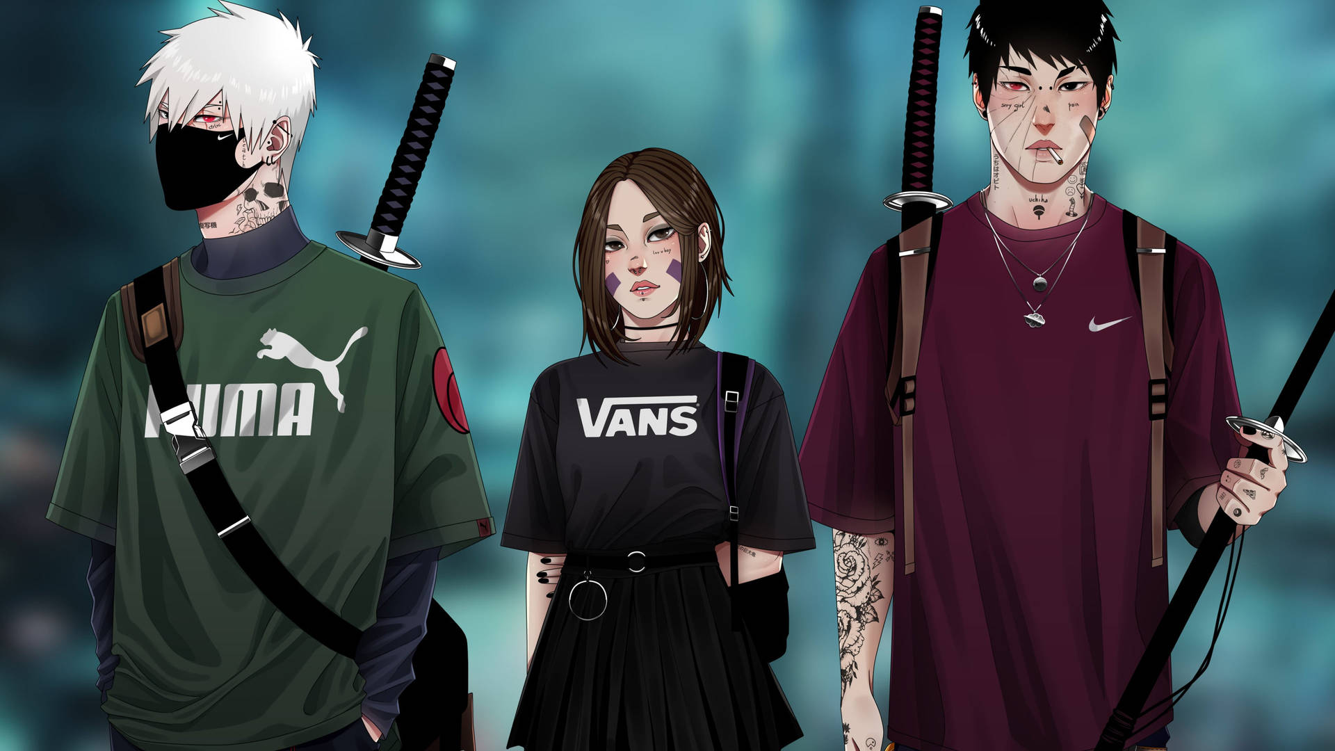 Download Urban Obito Uchiha Rin Kakashi 4k Wallpaper