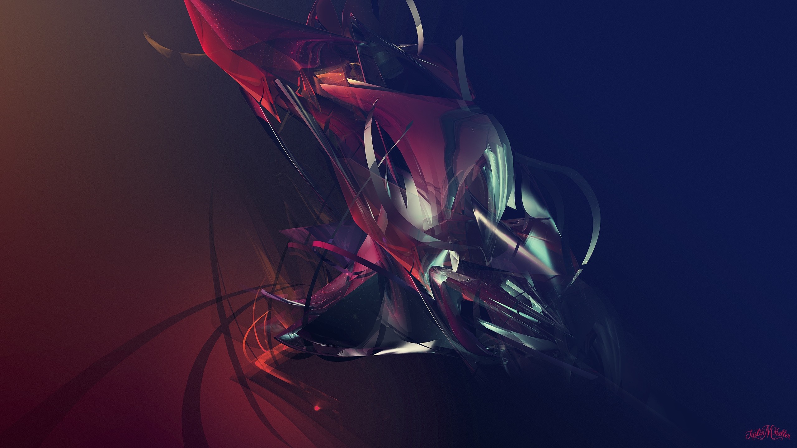 illustration, anime, abstract, red, Justin Maller, light, darkness, screenshot, computer Gallery HD Wallpaper