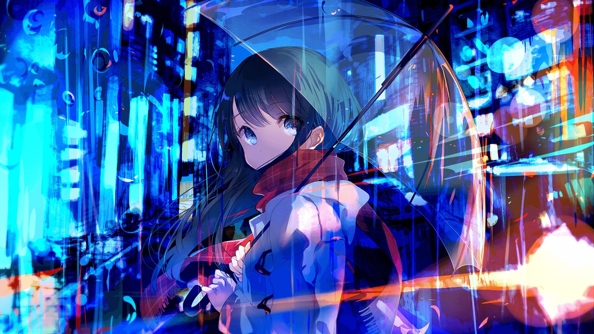 Anime Abstract neon lights Artwork wallpaper