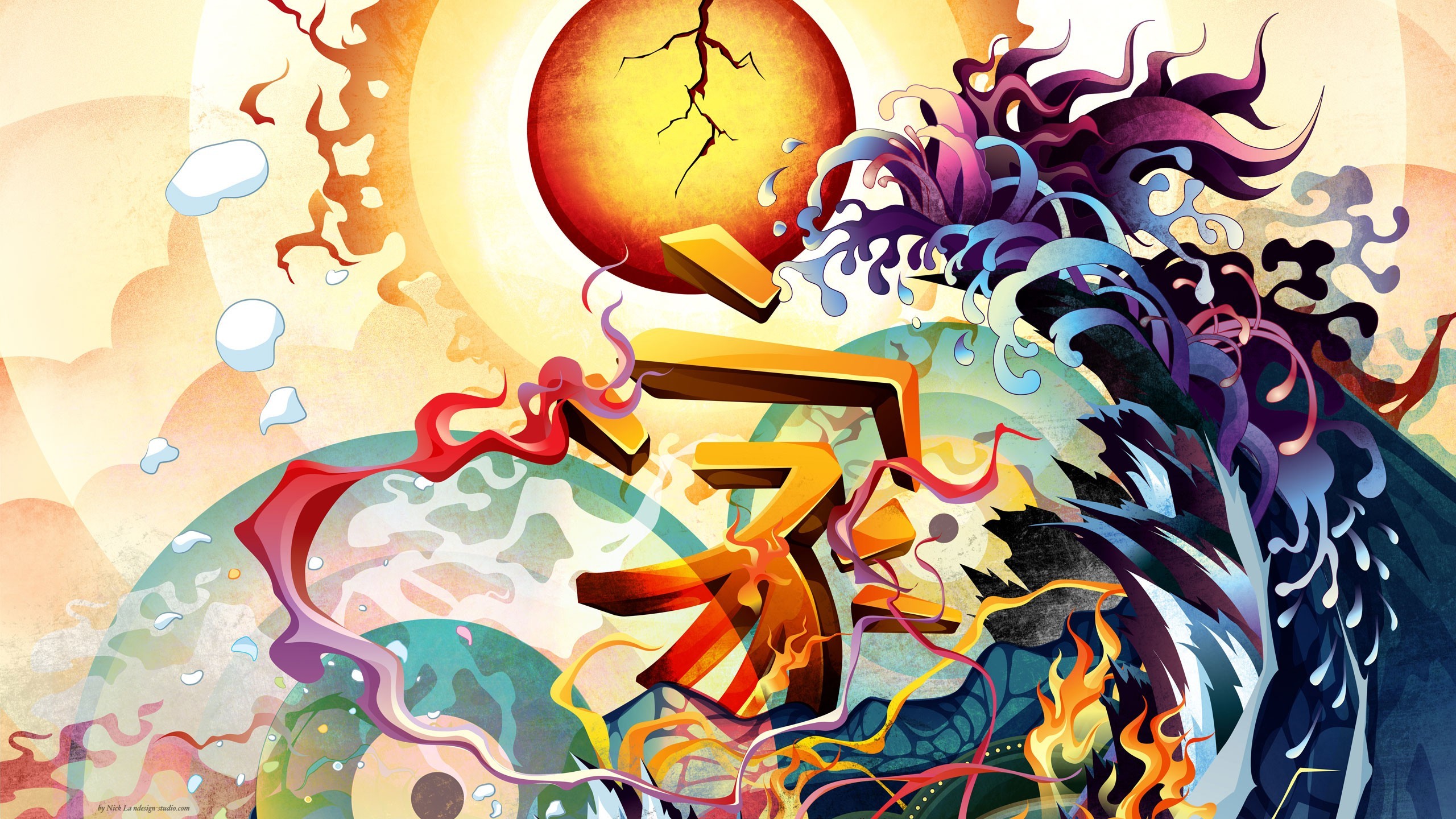 Wallpaper, illustration, anime, abstract, Japanese, vector art, ART 2560x1440