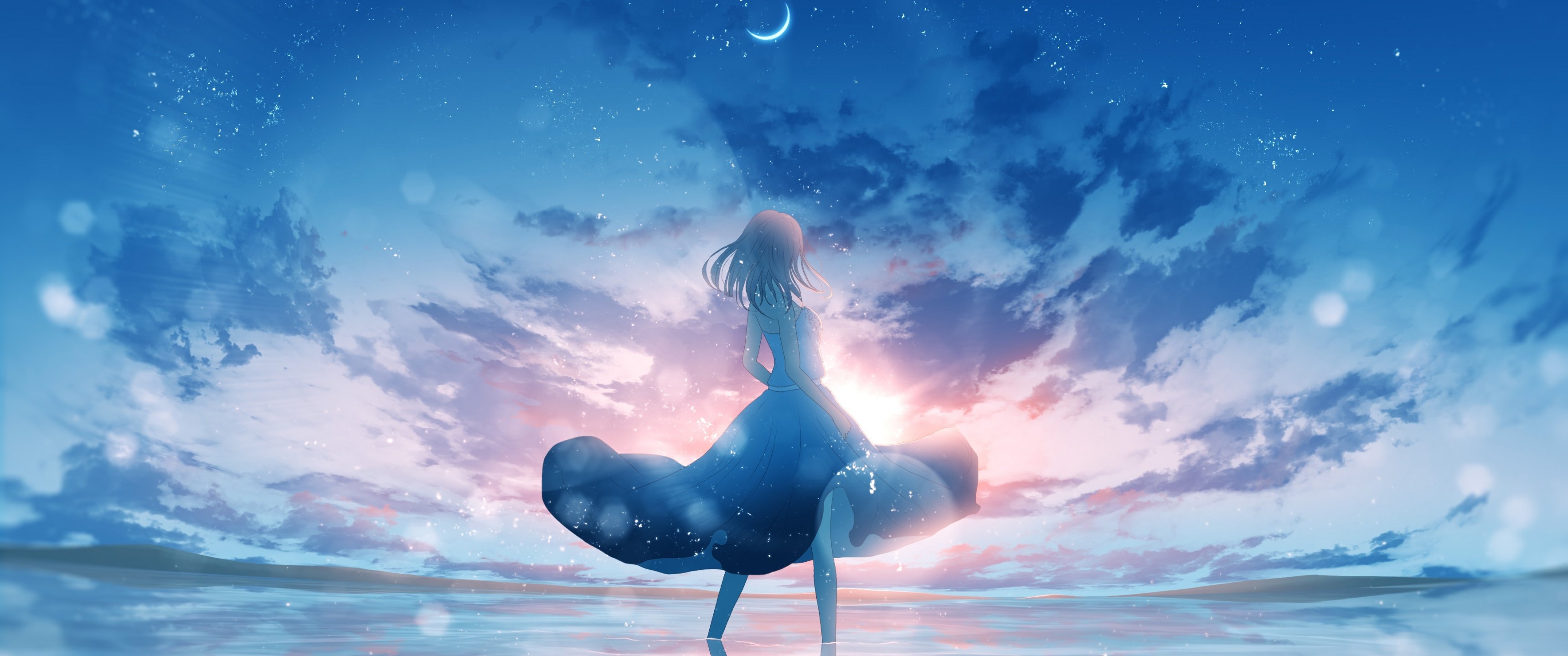 Anime girl Wallpaper 4K, Aesthetic, Dream, Happy girl