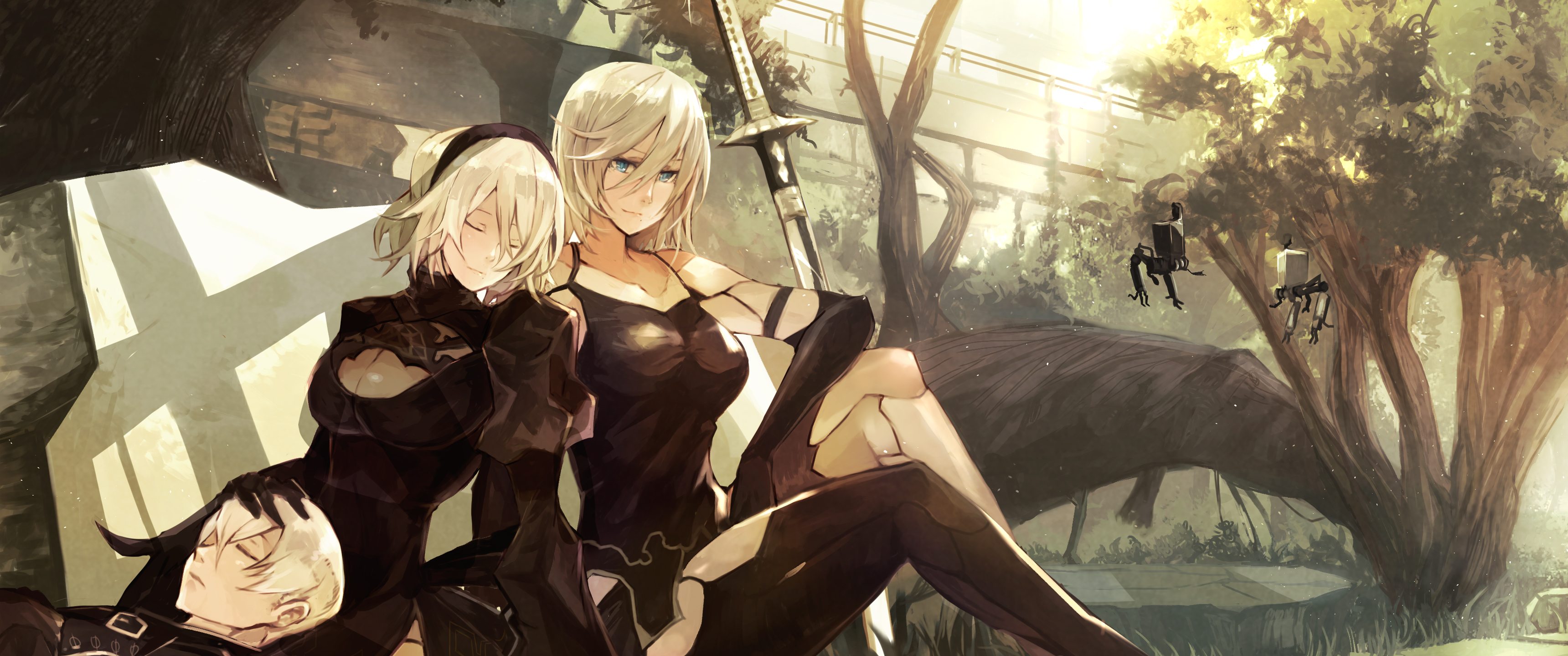 Wallpaper, 88 Girl, Girl With Weapon, Nier Automata, NieR 3440x1440