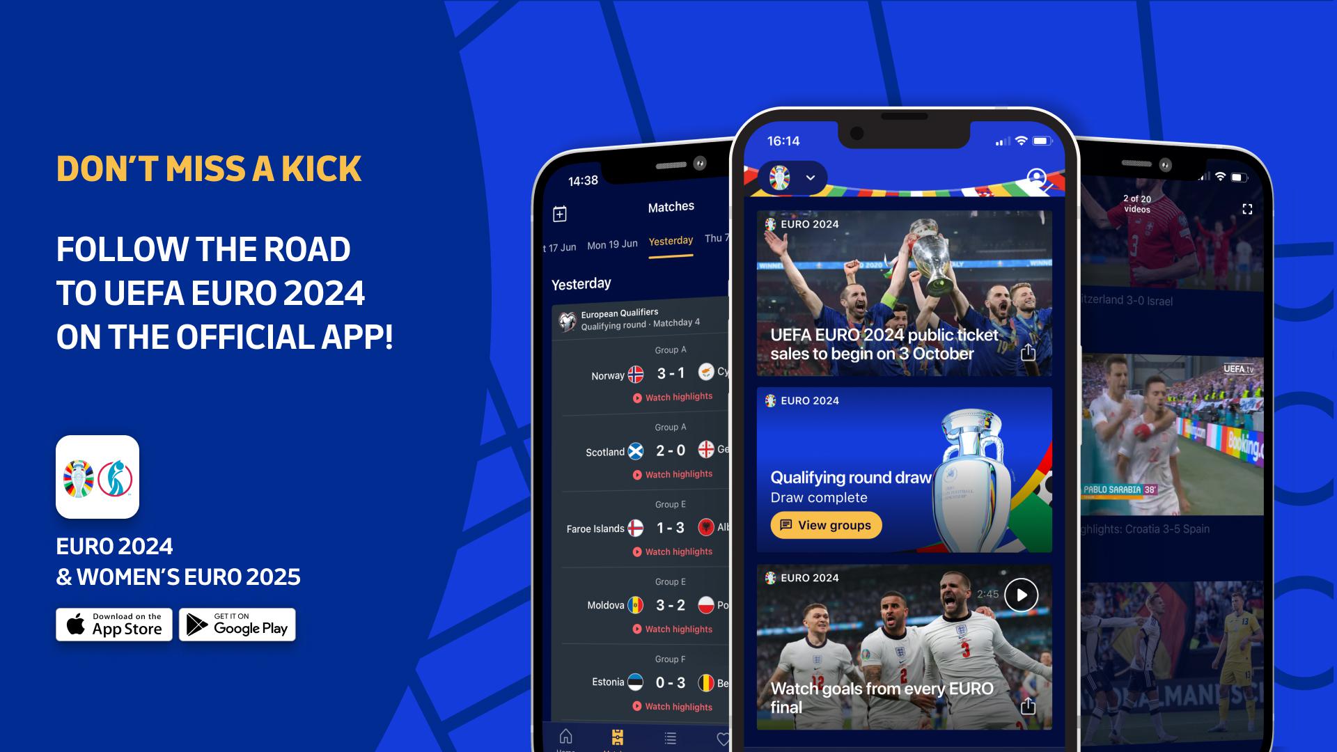 Follow UEFA EURO 2024 with the official app. UEFA EURO 2024