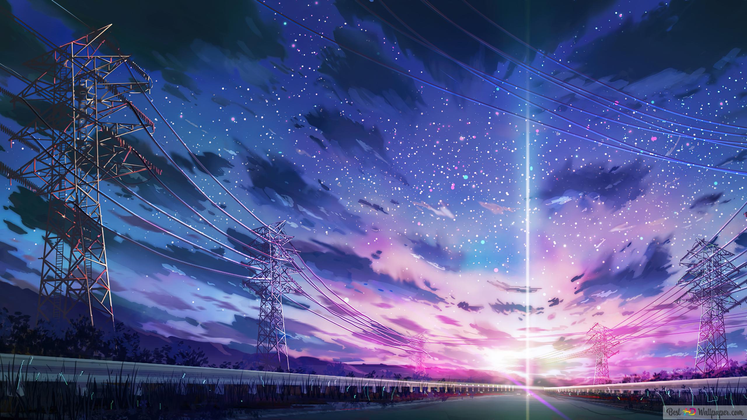 Anime Sunrise Background Art 4K wallpaper download