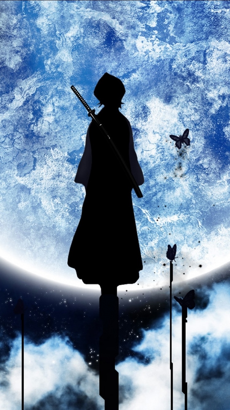 Wallpaper / Anime Bleach Phone Wallpaper, Moon, Rukia Kuchiki, 750x1334 free download
