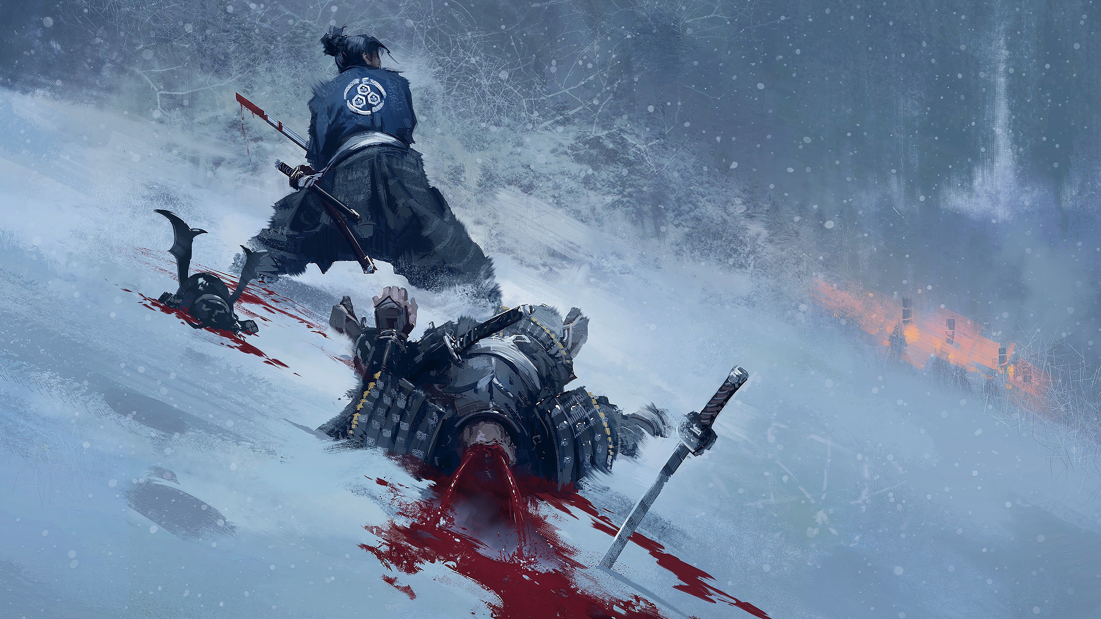 Samurai, Fight, 4K, 3840x2160 Gallery HD Wallpaper