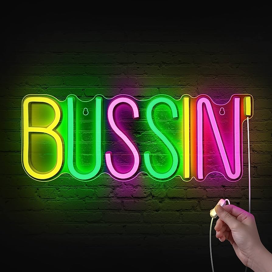 Amazon.com, Leburry BUSSIN Neon Sign Neon Sign For Tiktokers Streamers Gamers Youtubers Influencers Powered With On Off Switch Hanging Decor For Bedroom, Room, Wall, Tools & Home Improvement