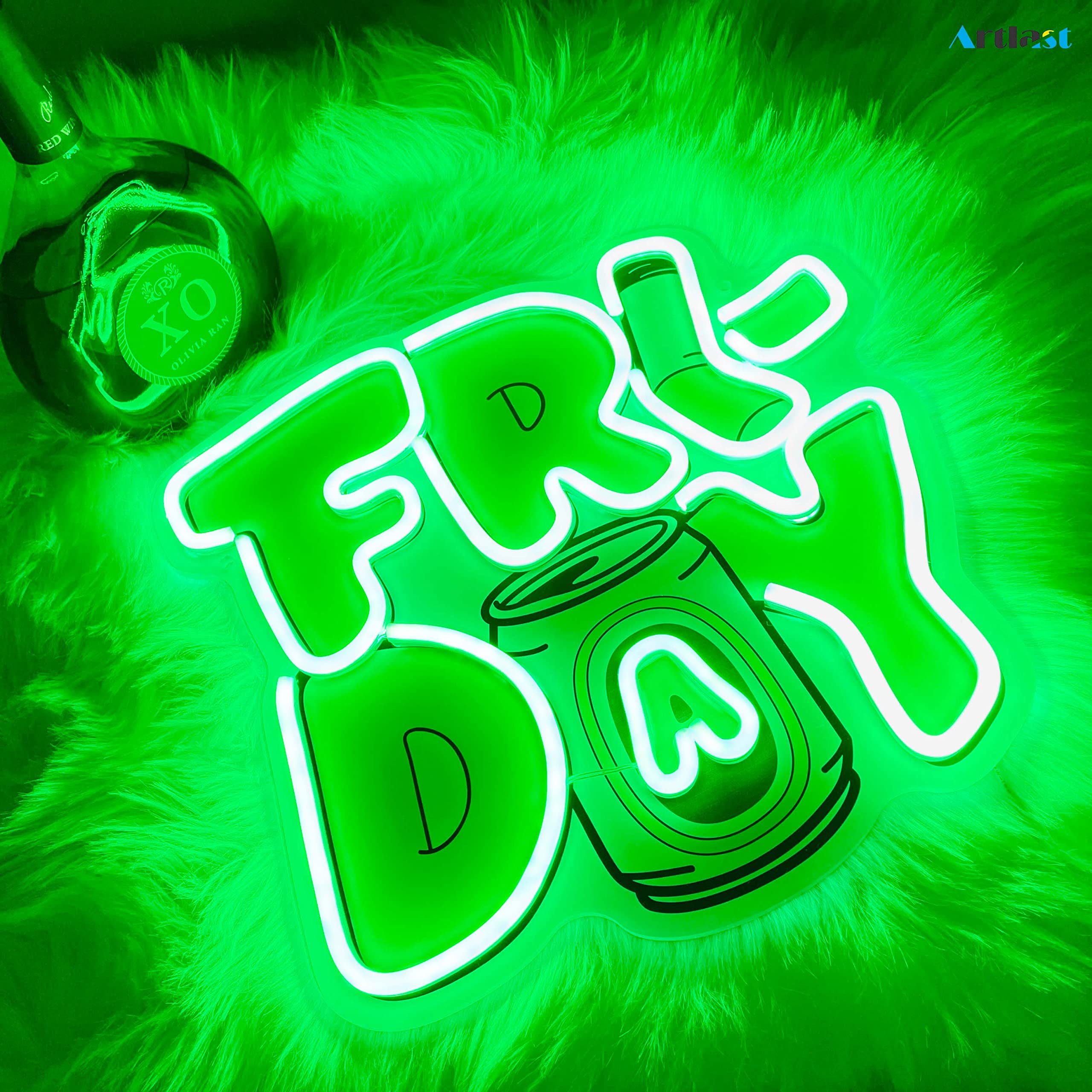 Amazon.com, Artlast Friday Neon Sign Dimmable Green Friday with Smoke & Beer with Pattern Printing LED Neon Light Neon Beer Sign Smoke Neon Sign Gift for Boyfriend, Dad, Man Cave, Home