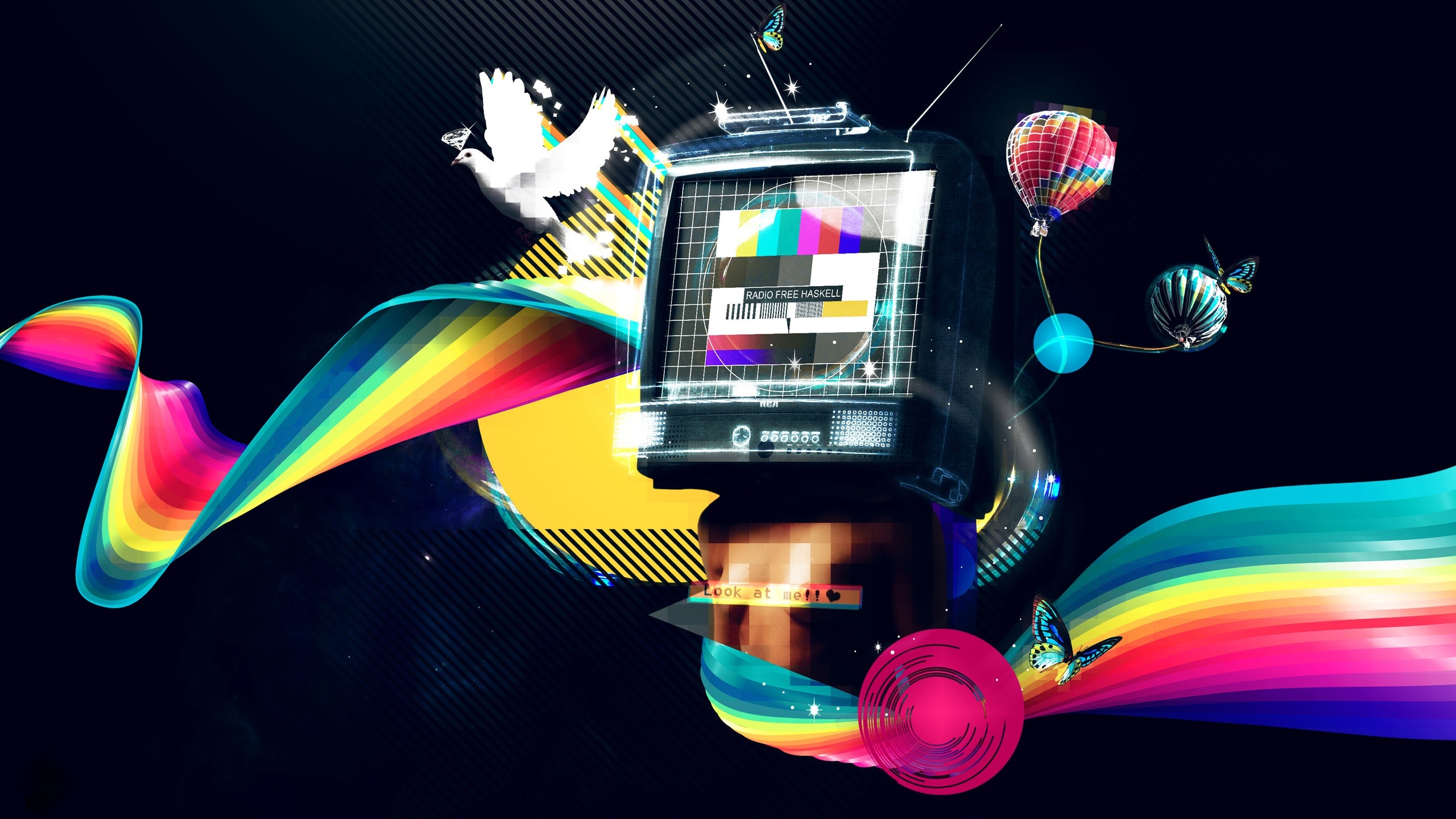 Wallpaper, colorful, space, graphic design, monitor, technology, ART, line, graphics, error, computer wallpaper, product design 2560x1440