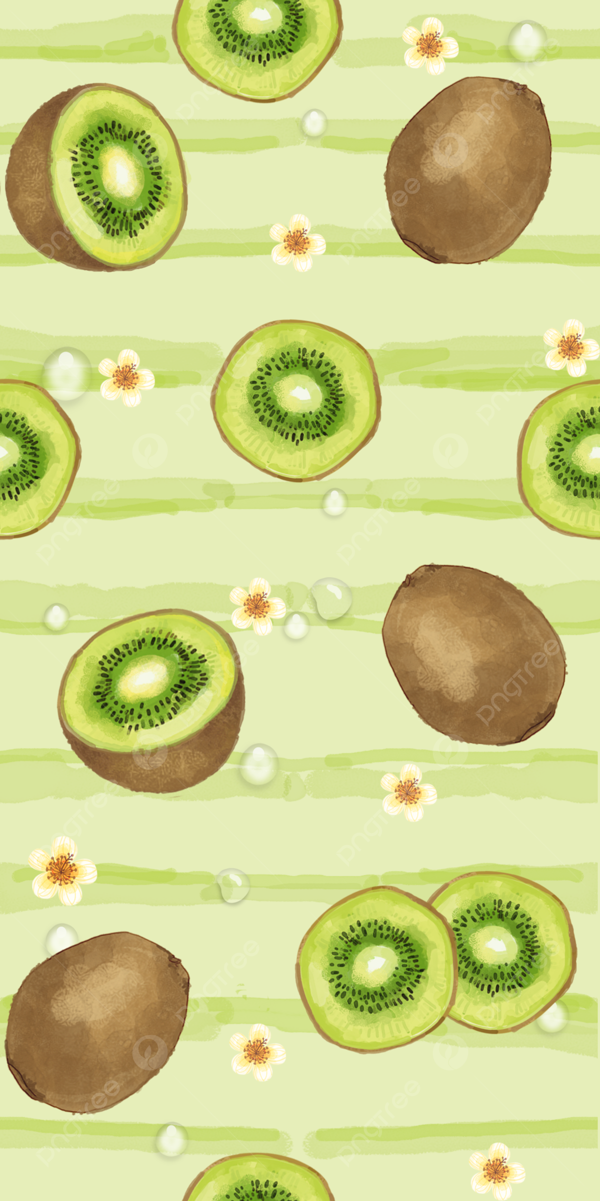 Green Kiwi Fruit Seamless Background Wallpaper Image For Free Download