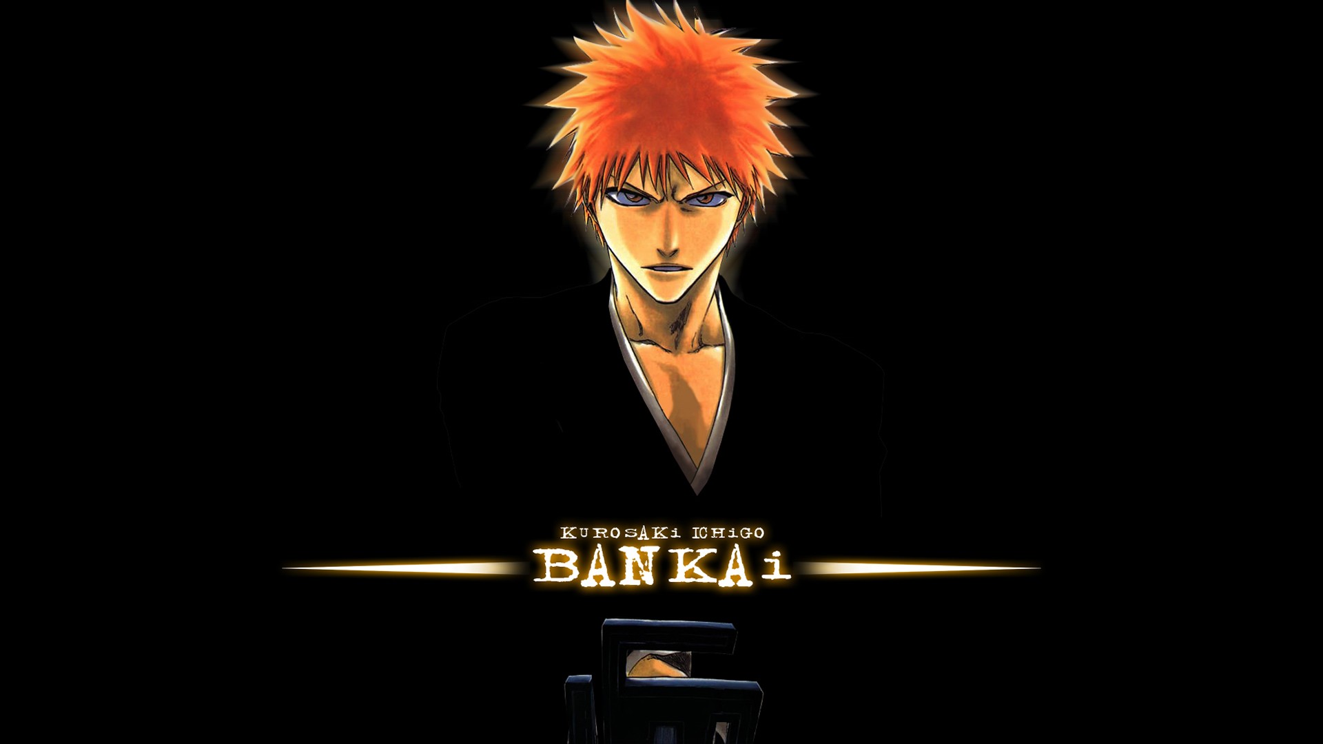 Wallpaper, black background, anime boys, Bleach, Kurosaki Ichigo, bankai, screenshot, 1920x1080 px, computer wallpaper, Orange Hair 1920x1080