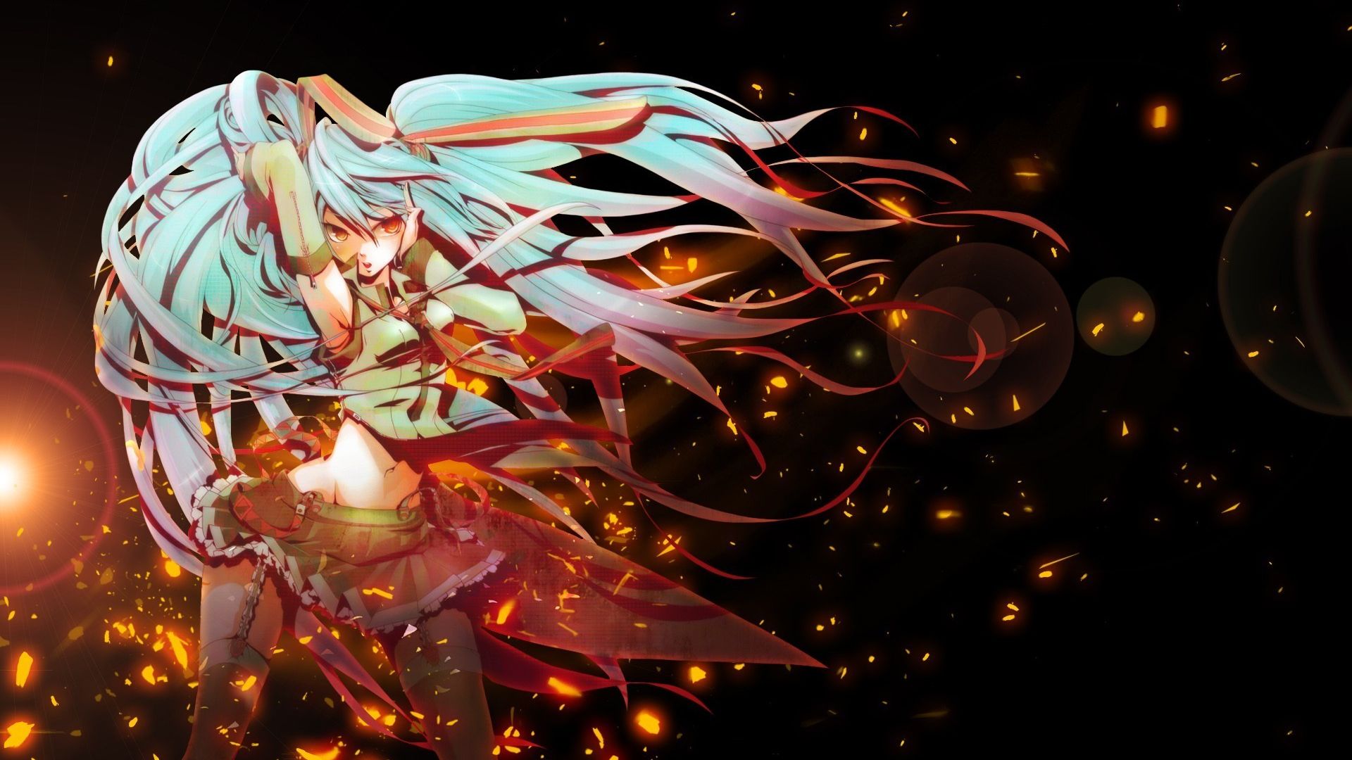 Desktop Wallpaper Anime, Hatsune Miku, Dark, HD Image, Picture, Background, 230f63