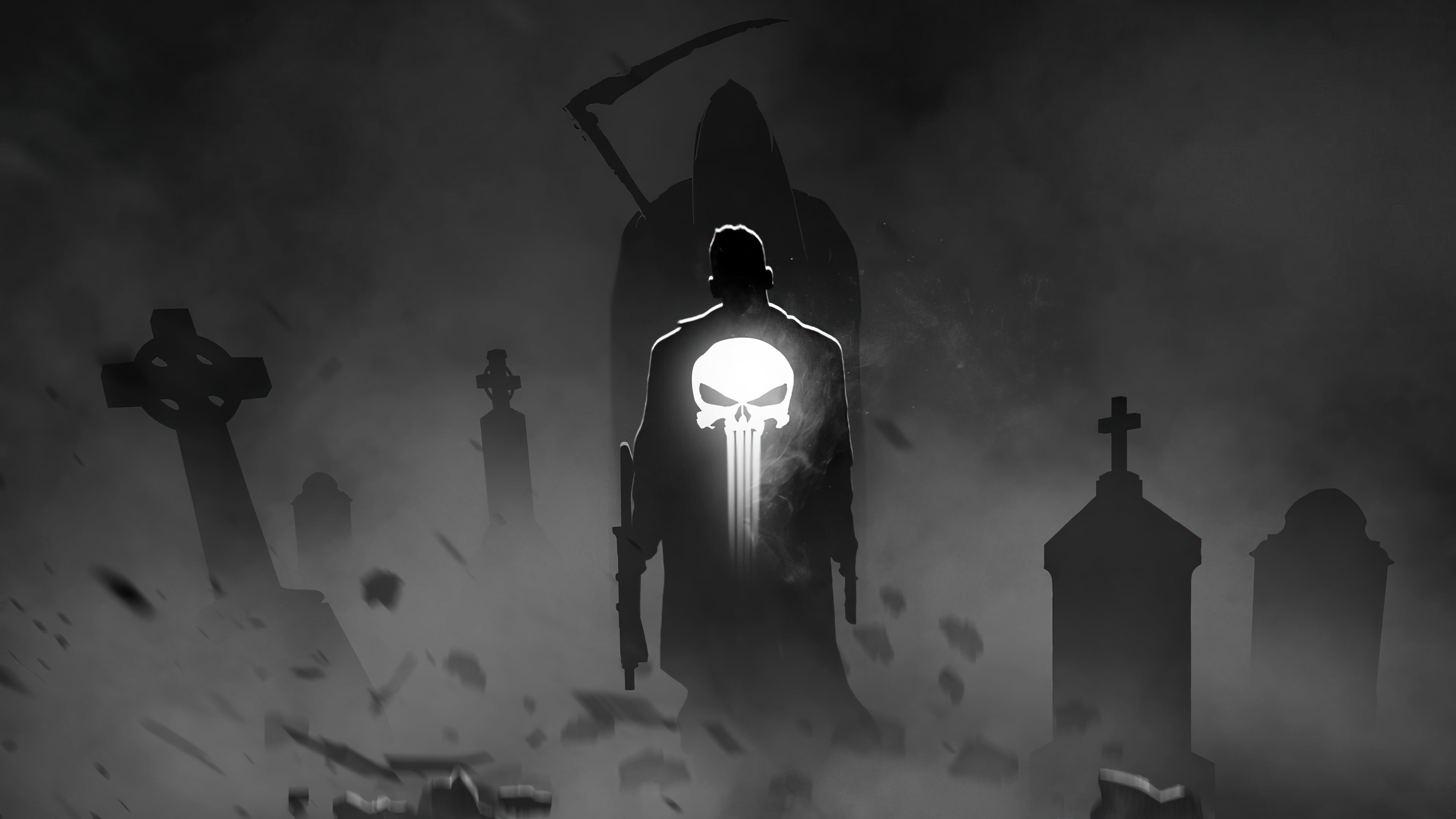 4K, Punisher, artwork, 4K, Bosslogic, superhero, The Punisher HD Wallpaper