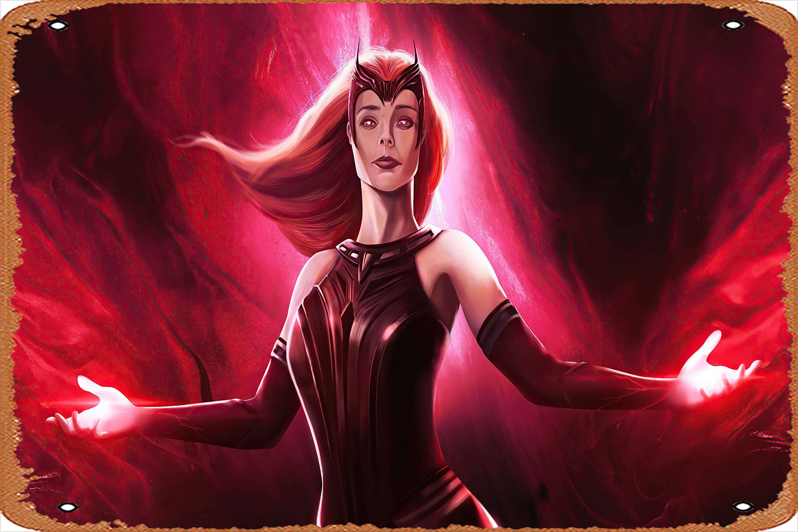 Amazon.com, The Scarlet Witch, HD Tv Shows, 4k Wallpaper, Image, Background, Photo and Picture Metal Tin Signs Funny Vintage Decor for Home Bar Room Diner Garage Kitchen, 8x12 Inches