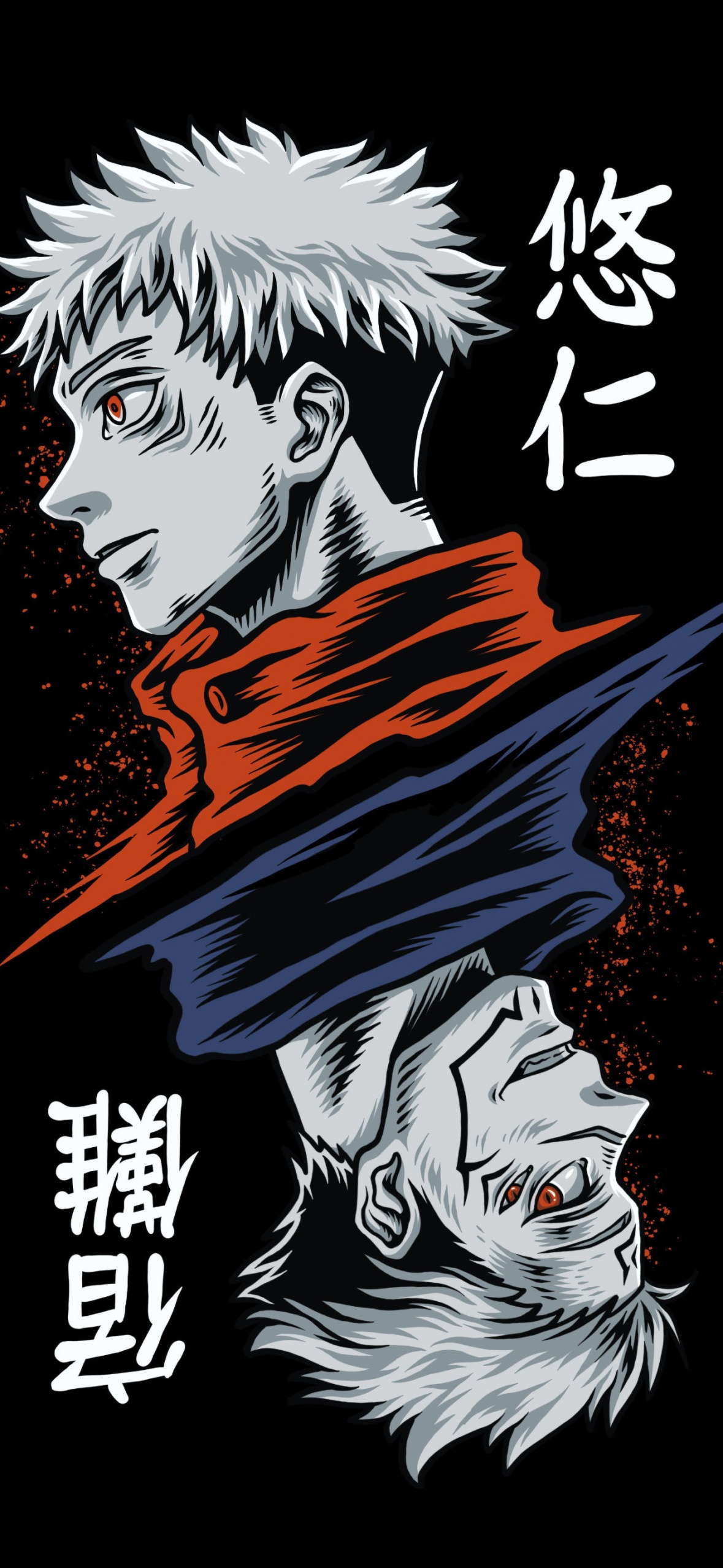 Gojo, amoled, anime, boy, full, itadori, jujutsukaisen, kaisen, HD