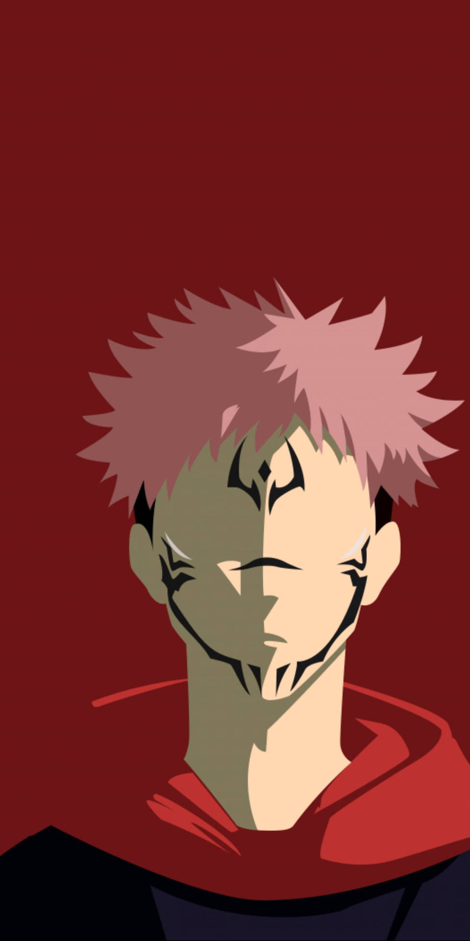 Download Minimalist Yuji Jujutsu Kaisen iPhone Wallpaper