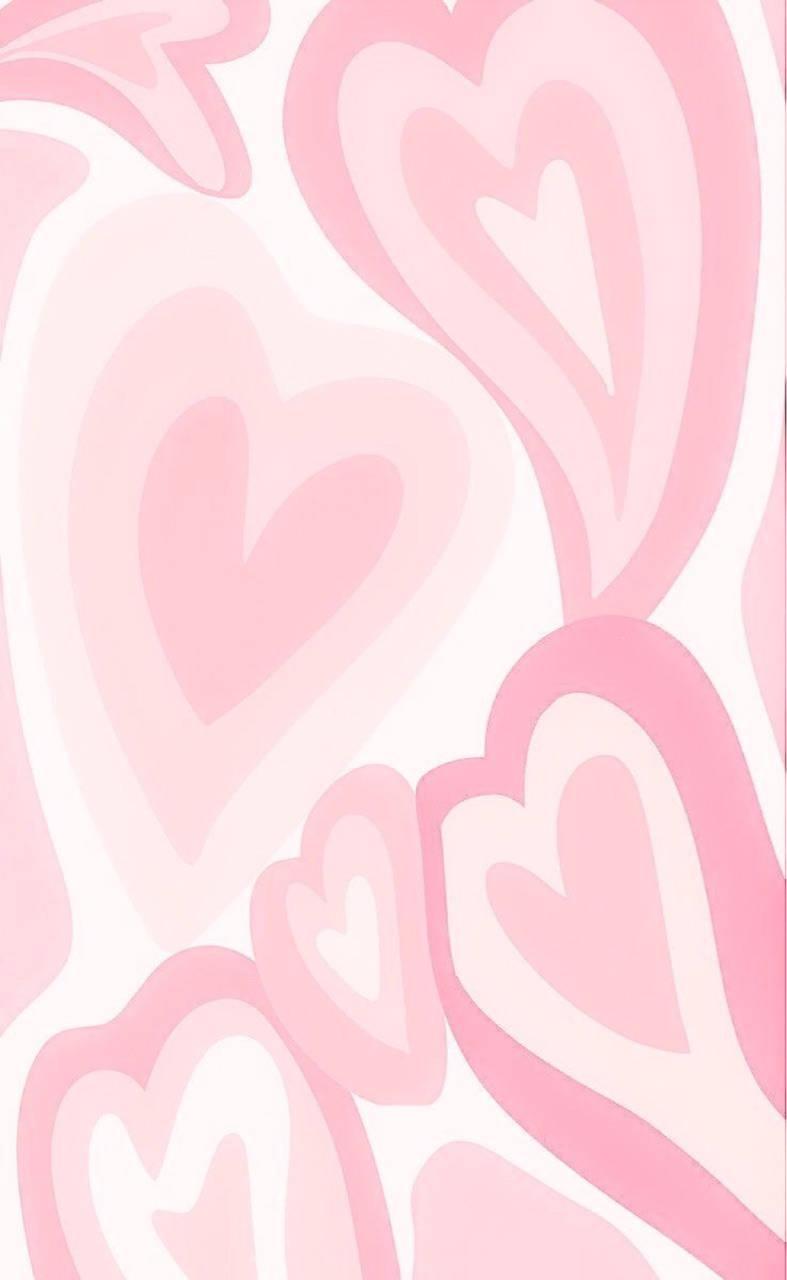 Download Y2k Hearts With Faded Pink Colour Wallpaper
