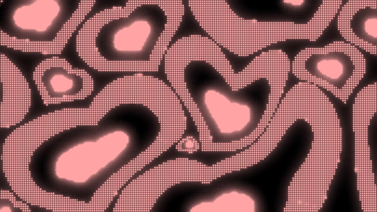 Warped Black and Pastel Pink Y2k Neon LED Lights Heart Background.. 1 Hour Looped HD