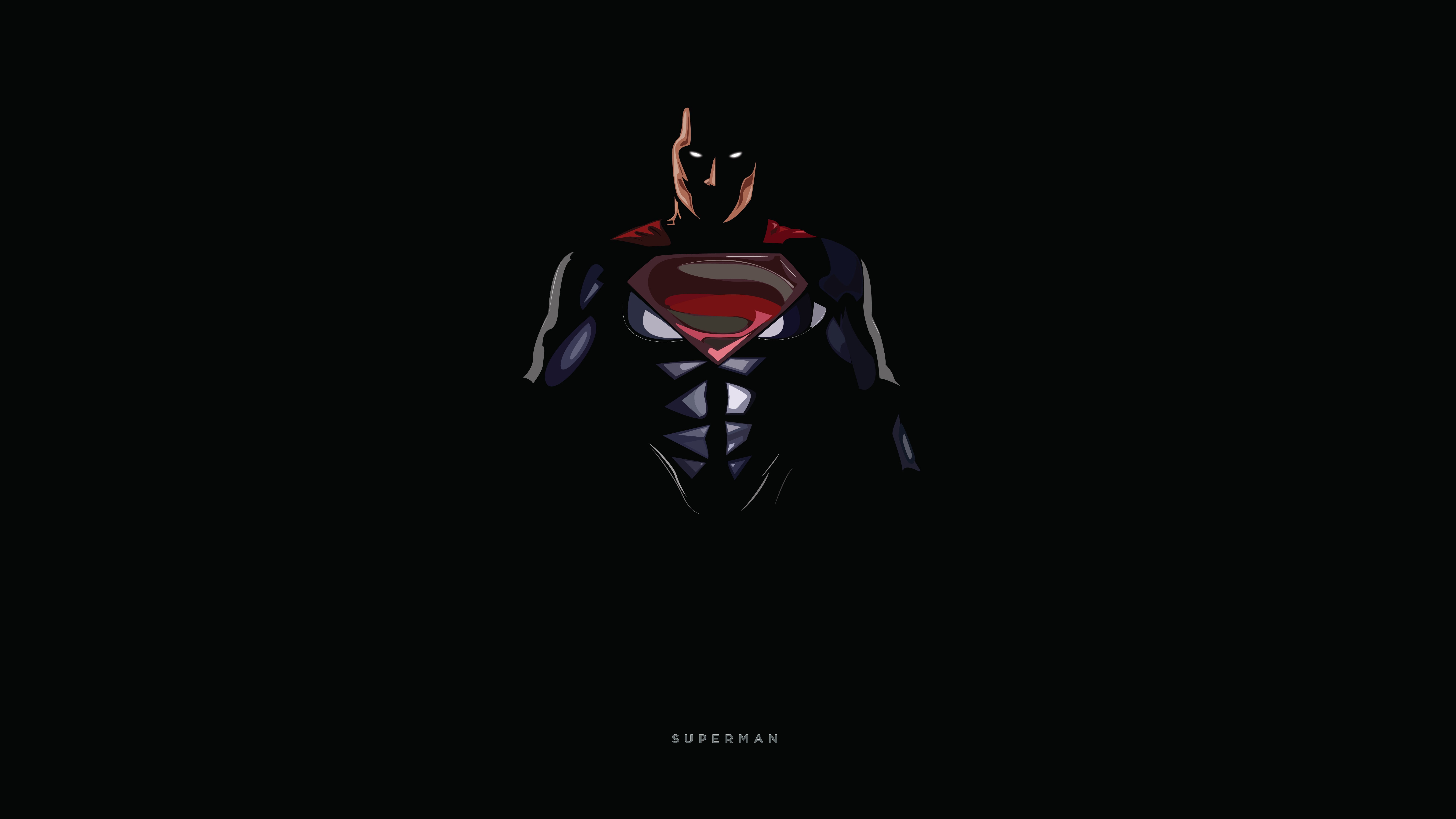 Wallpaper / DC Comics, 4K, Dark background, Superheroes, 8K, 8K, Minimal, Black, Superman free download