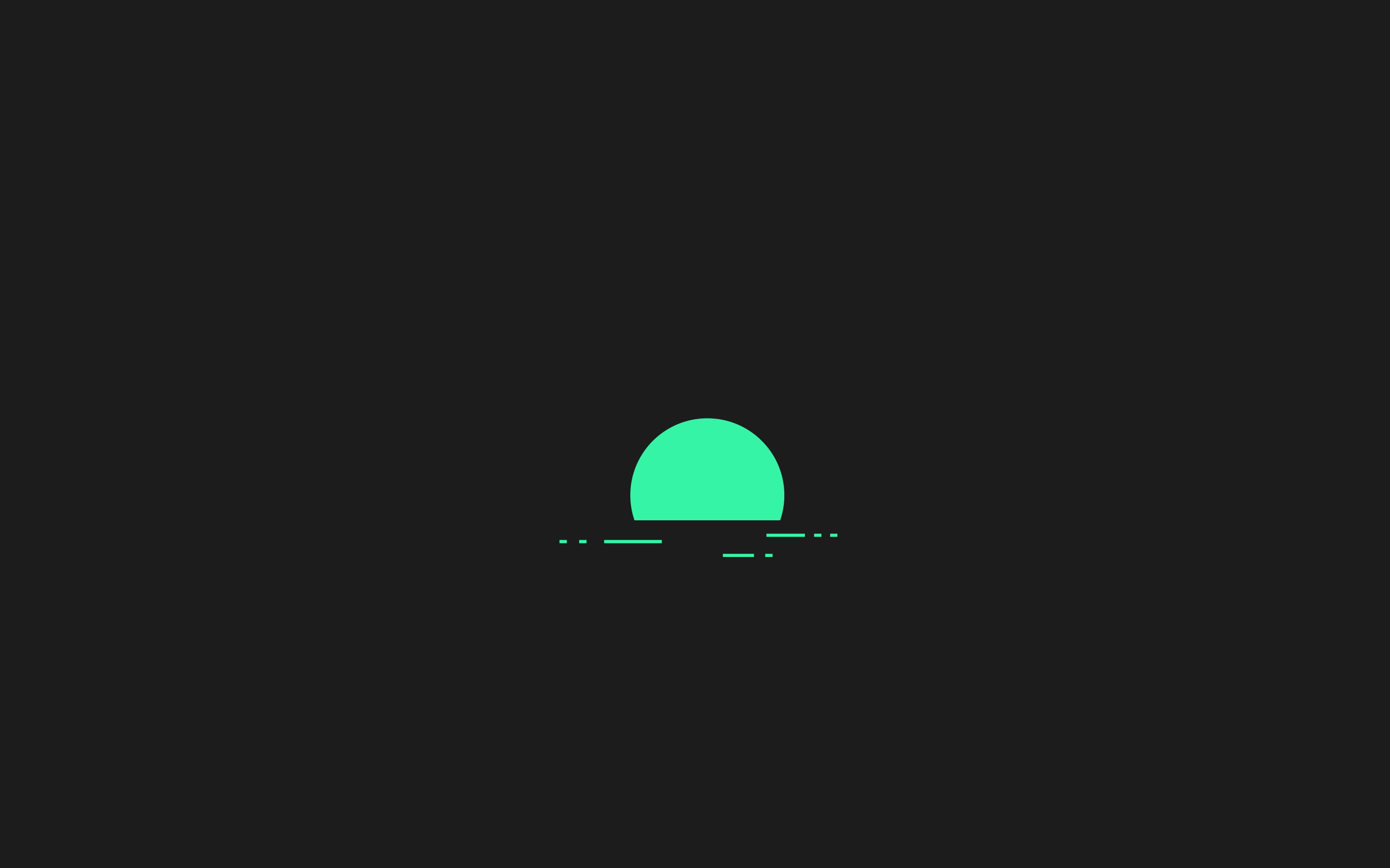 Green Semi Circle On Black Background Illustration, Minimalism Wallpaper