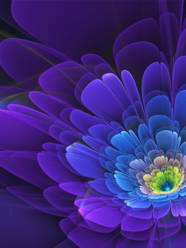 Purple Flower Abstract iPad wallpaper