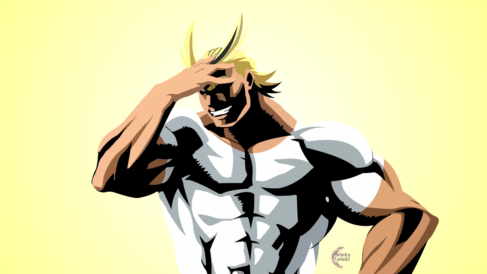 Desktop Wallpaper Blonde Anime, All Might, Boku No Hero Academia, HD Image, Picture, Background, 2jz1oo