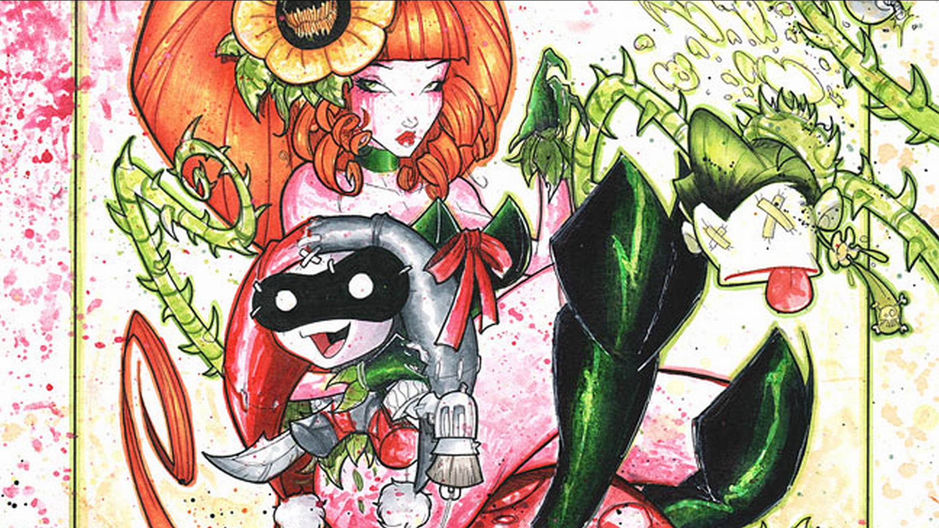 Harley Quinn and Poison Ivy Phone Wallpaper