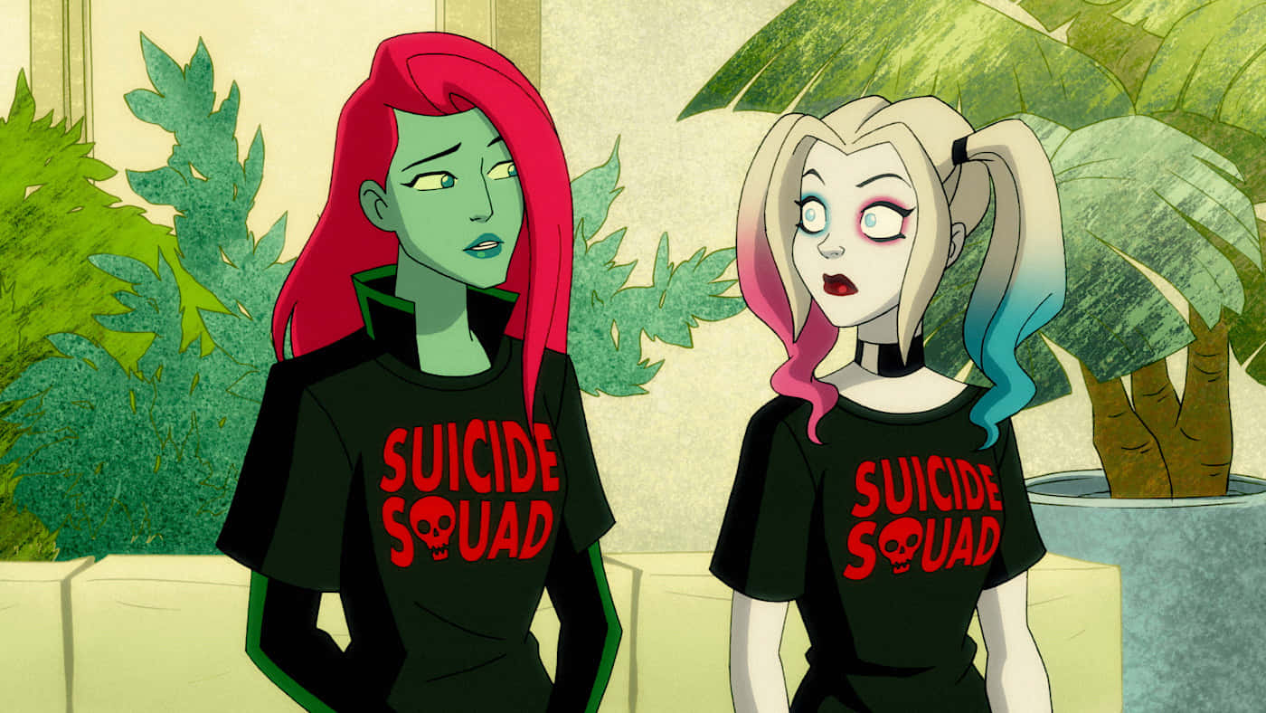 Download Harley Quinn and Poison Ivy: A Villainous Duo Wallpaper