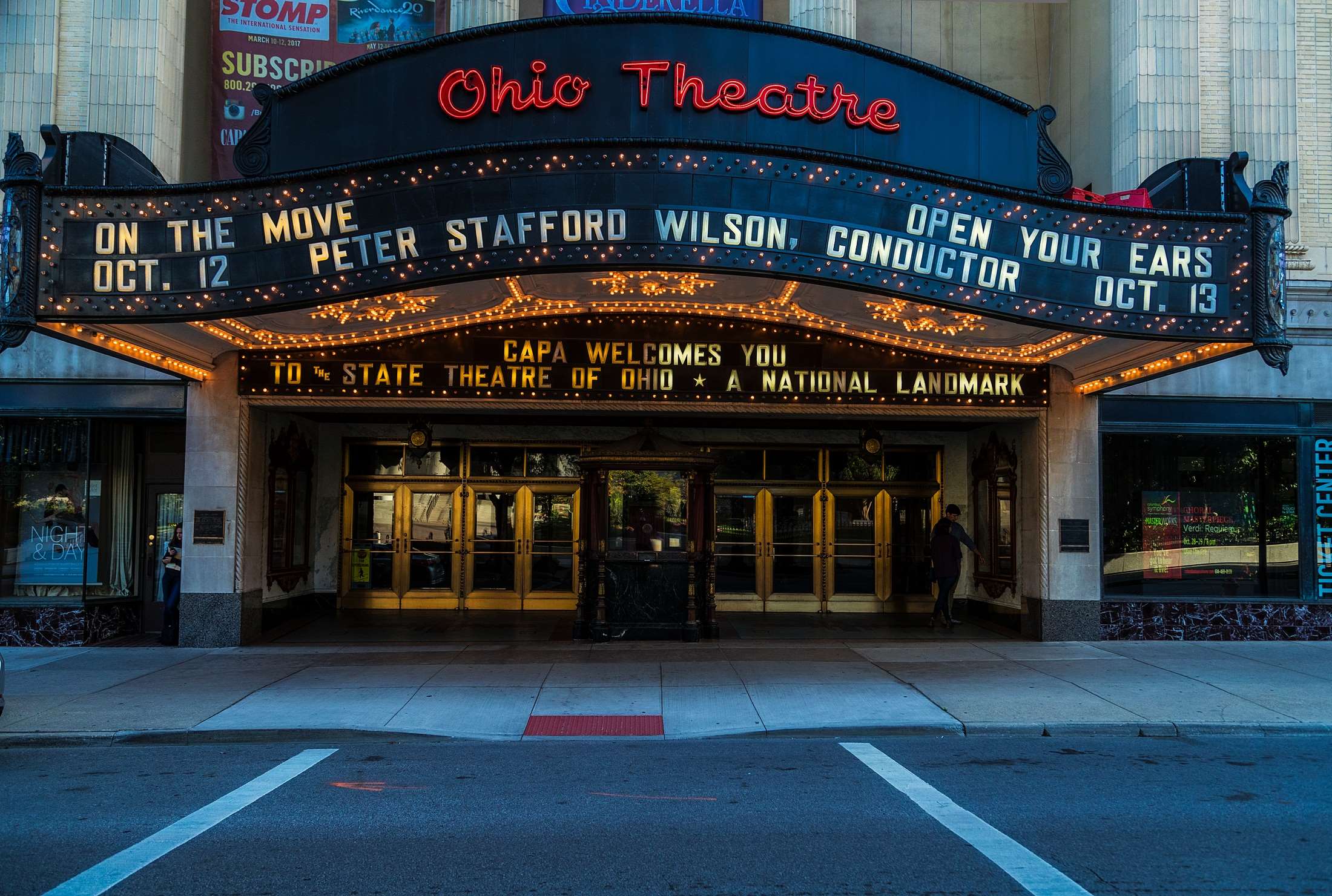 cinema, city, columbus, downtown, entertainment, entrance, front, hdr, historic, landmark, lights, marquee, movies, ohio, ohio theatre, old, theater, urban Gallery HD Wallpaper