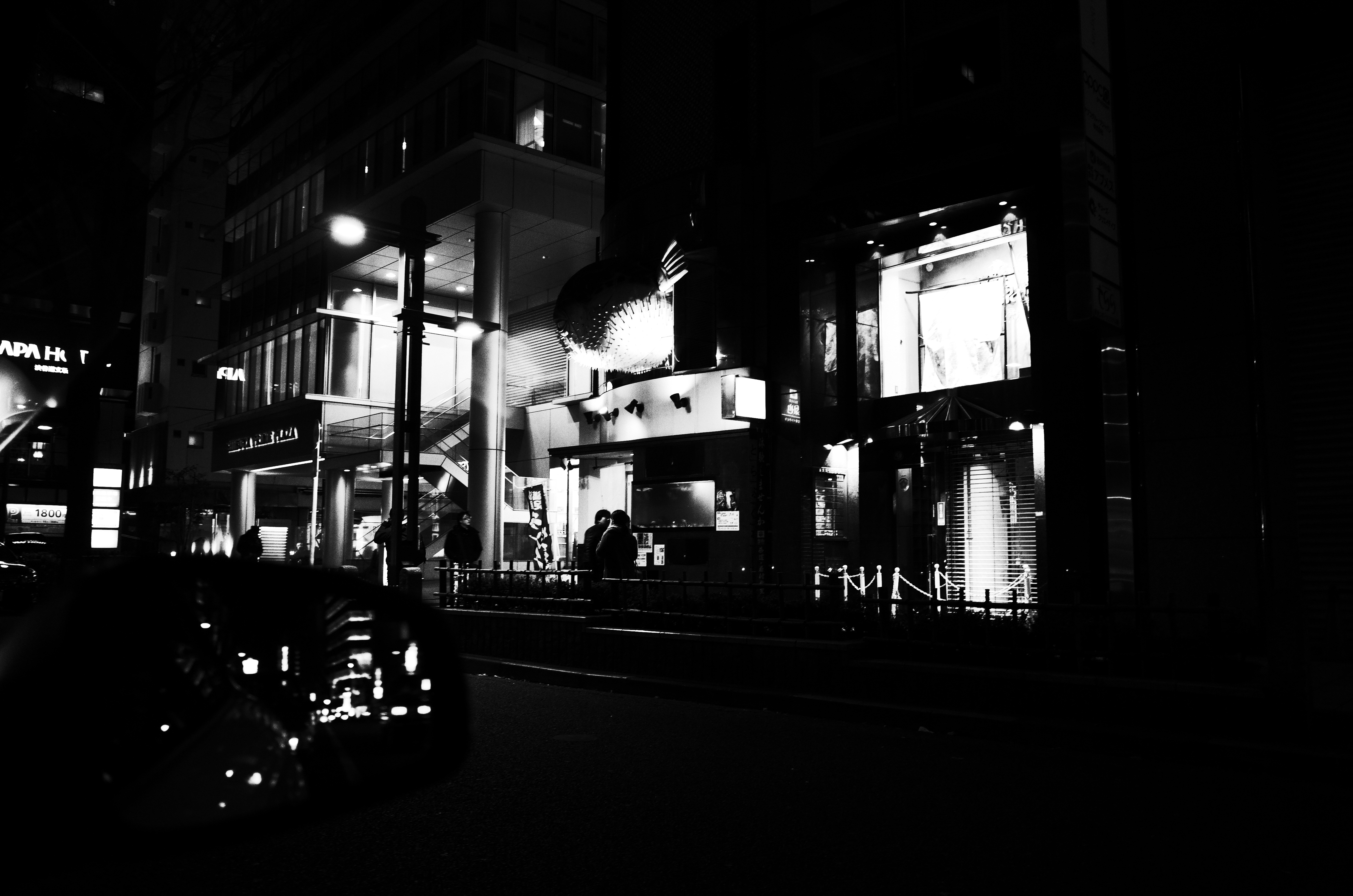 Wallpaper, Japan, street, night, road, Tokyo, infrastructure, light, lighting, shape, darkness, gr, ricoh, black and white, monochrome photography, film noir 4928x3264