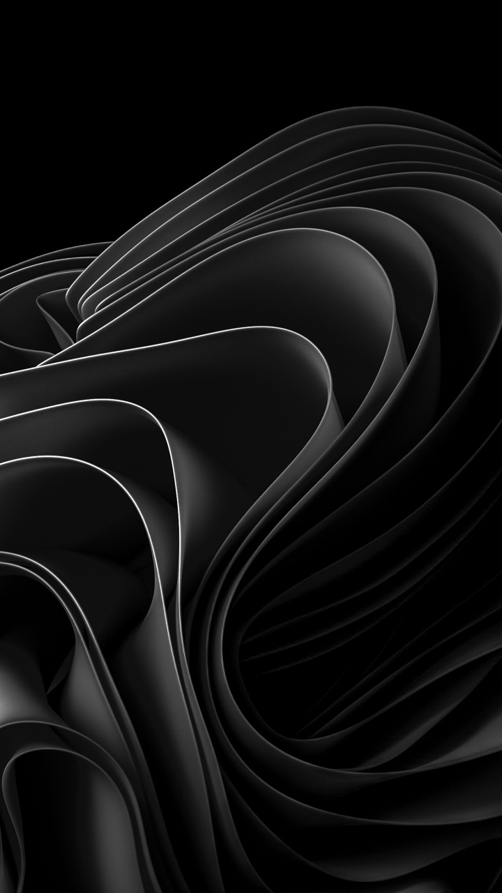 Windows 11 Wallpaper 4K, Stock, Black abstract
