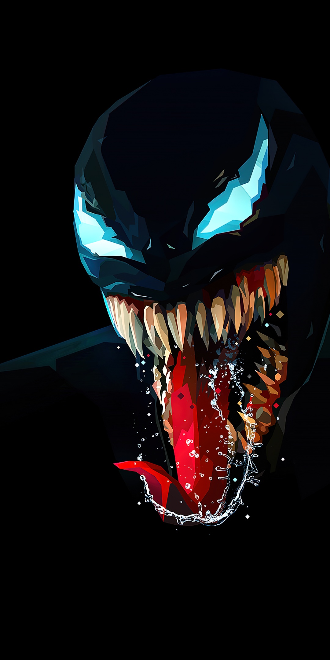 Venom Wallpaper 4K, Low poly, AMOLED