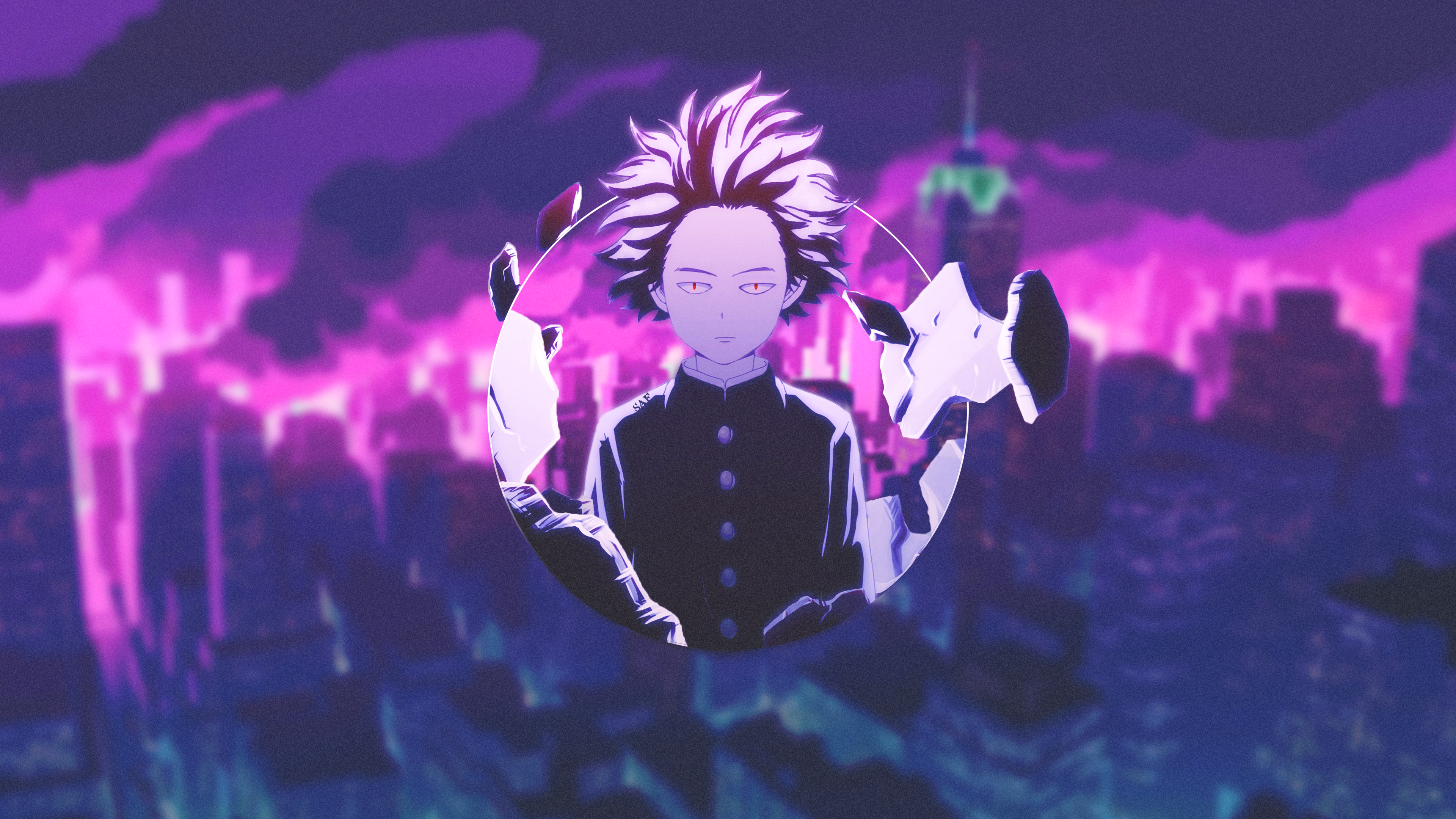 Wallpaper, mob, Mob Psycho 100, stone, anime boys, picture in picture 3840x2160