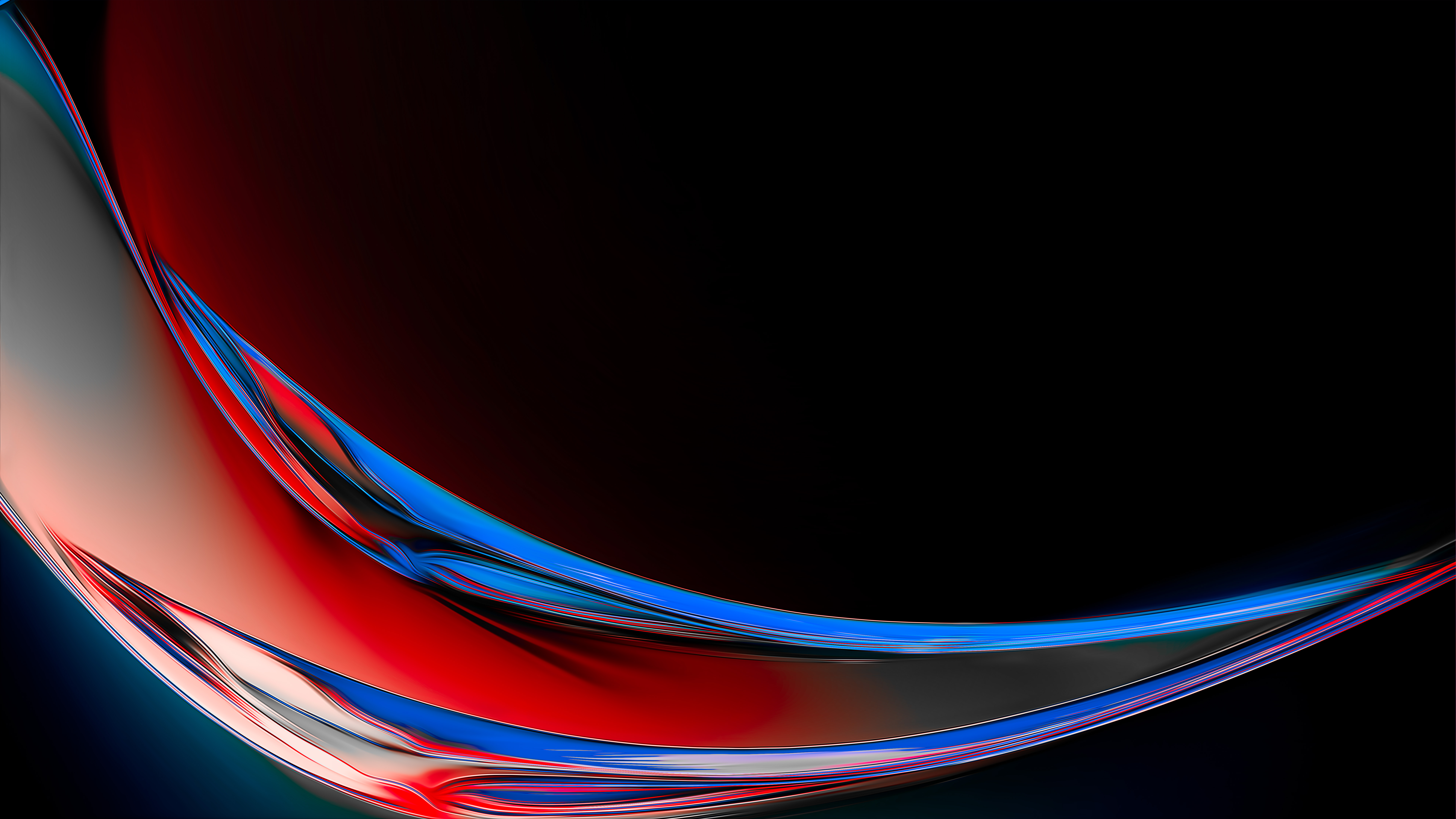 Windows 11 Wallpaper 4K, Glass, Colorful abstract, Ribbons