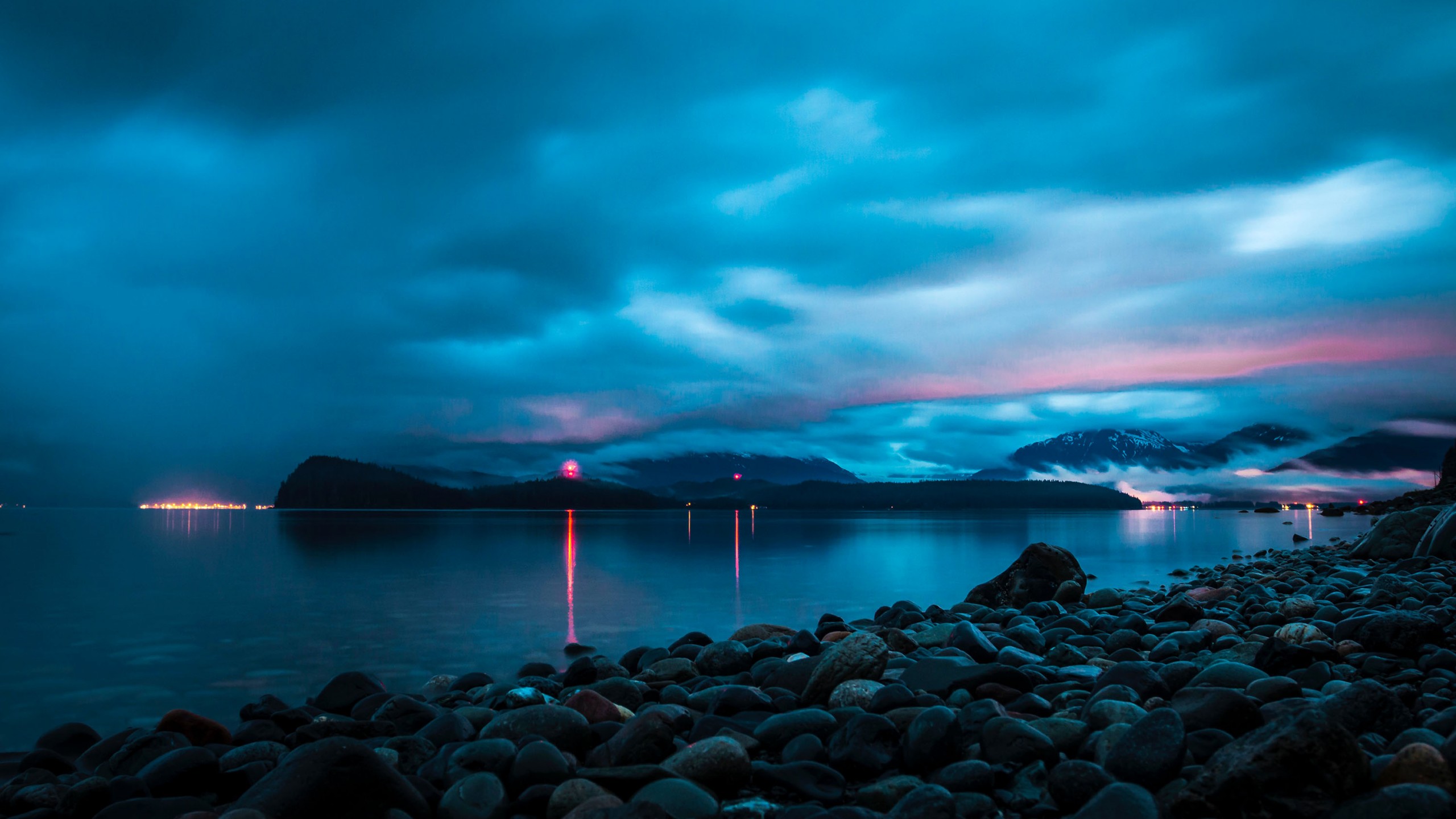Wallpaper Juneau, Alaska, Ocean, Sky, 4K, Travel