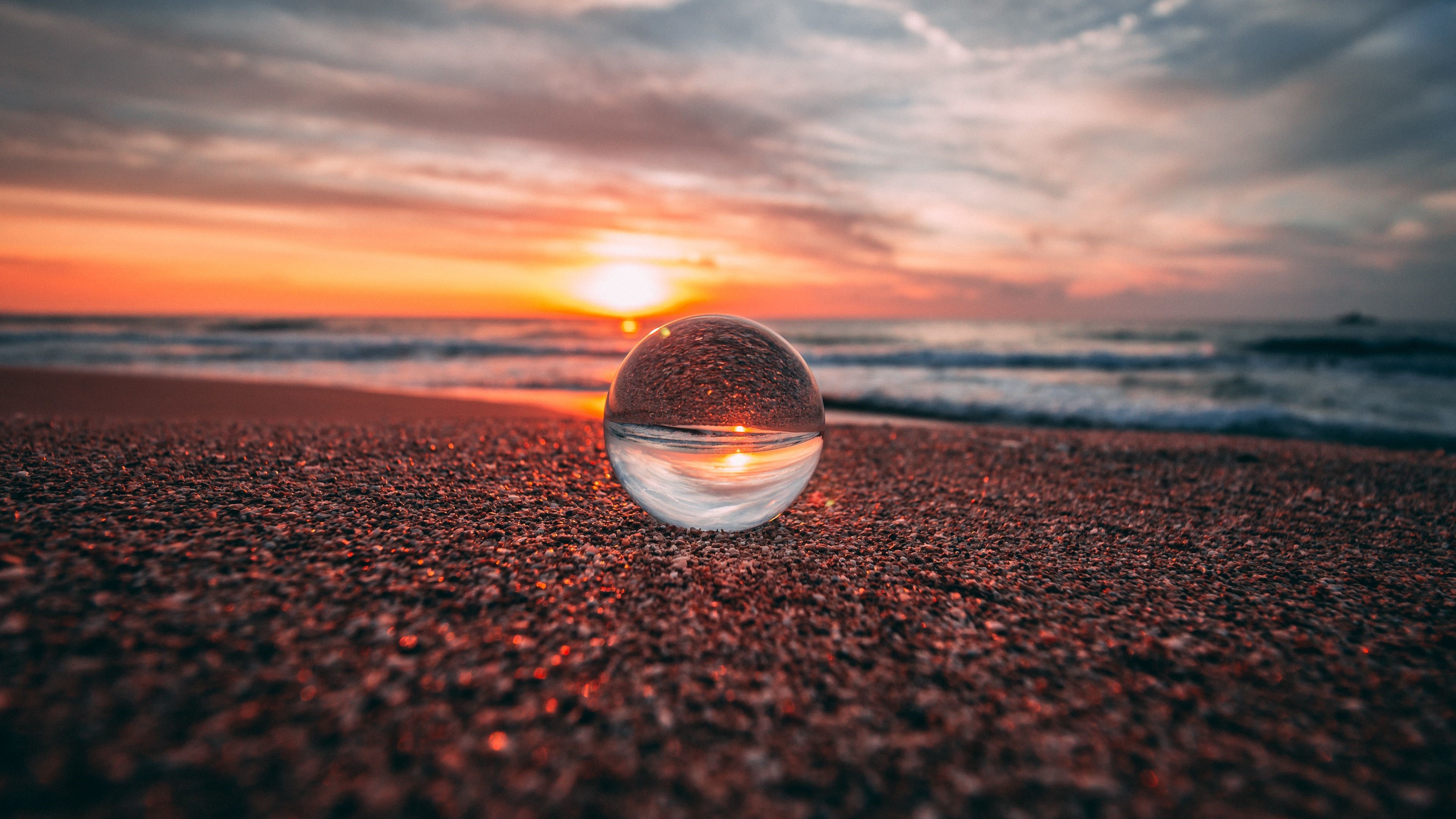 4K, glass, reflection, nature, beach Gallery HD Wallpaper