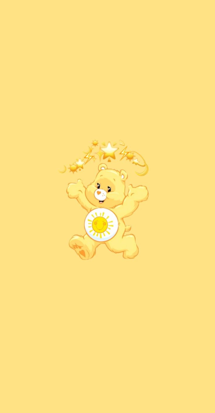 Yellow Care Bear❣︎. Bear wallpaper, Yellow care bear, Cartoon wallpaper iphone