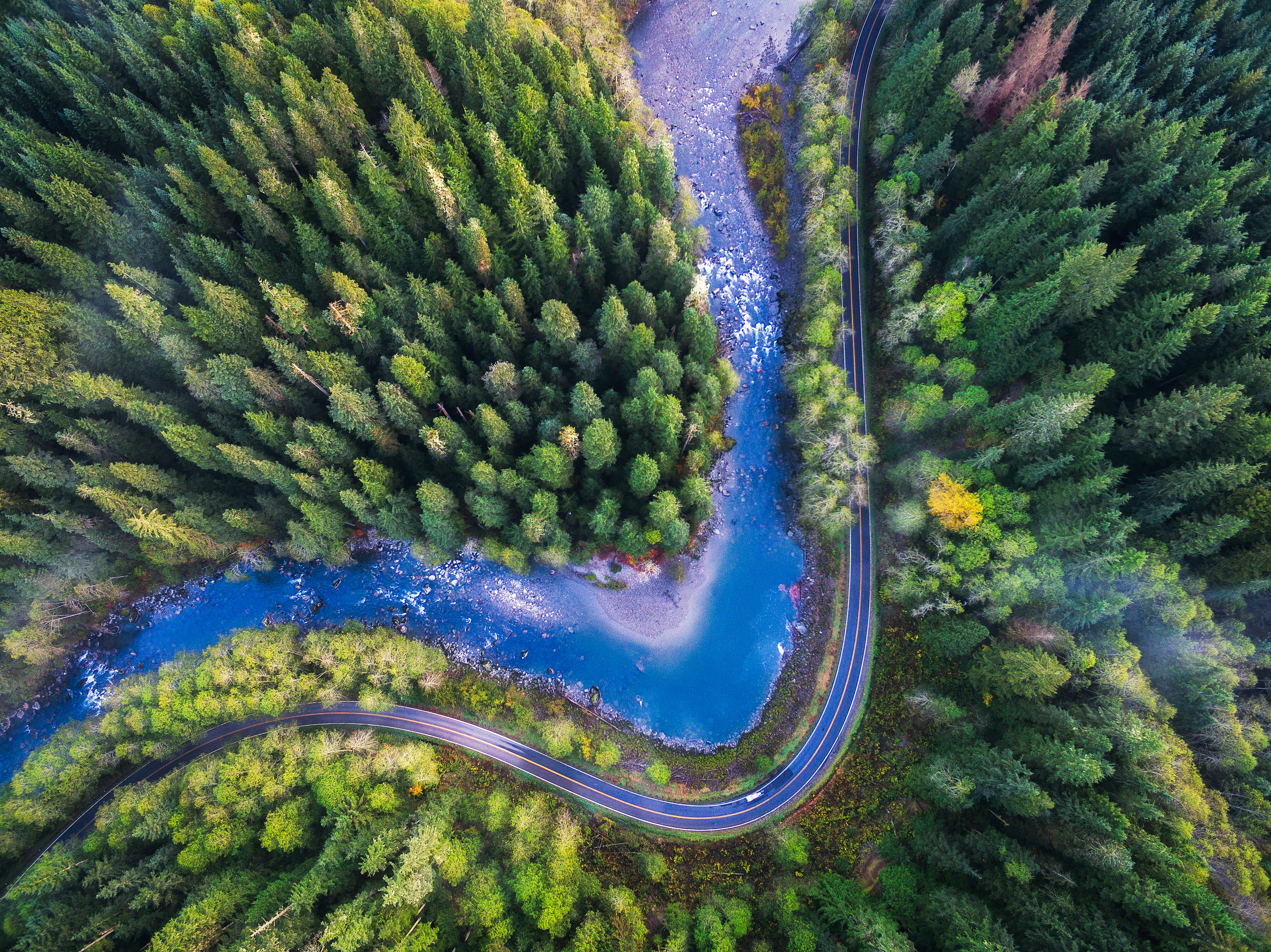 Drone photo, 4K, Mountain Loop Highway, Aerial view Gallery HD Wallpaper