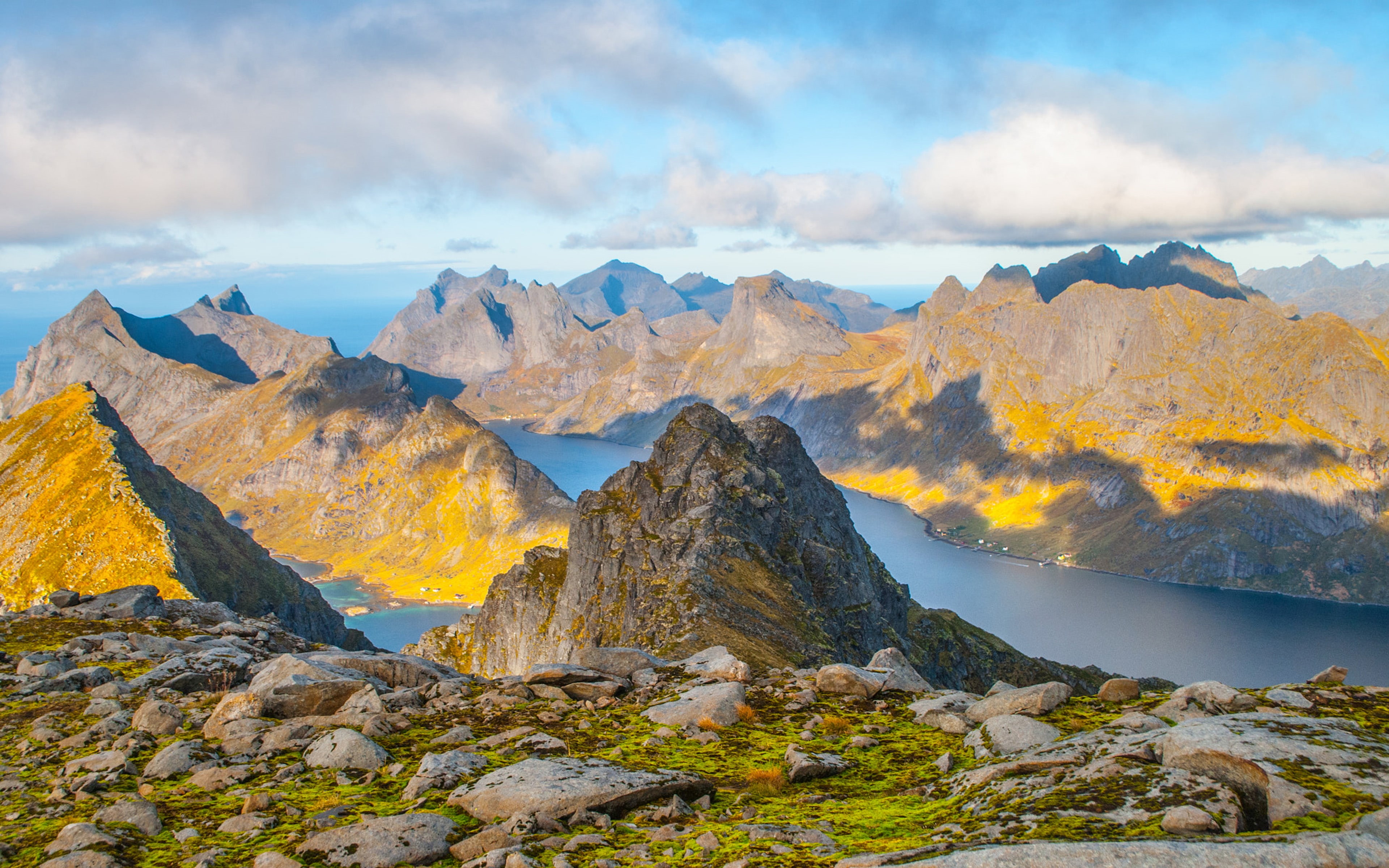 Wallpaper / desktop, alps, landscape, phones, mountain, peaks, laptop, hd, wallpaper, rocky, nature, norway, k, 4K, ultra, lofoten, tablet, mountains, fjords, mobile free download