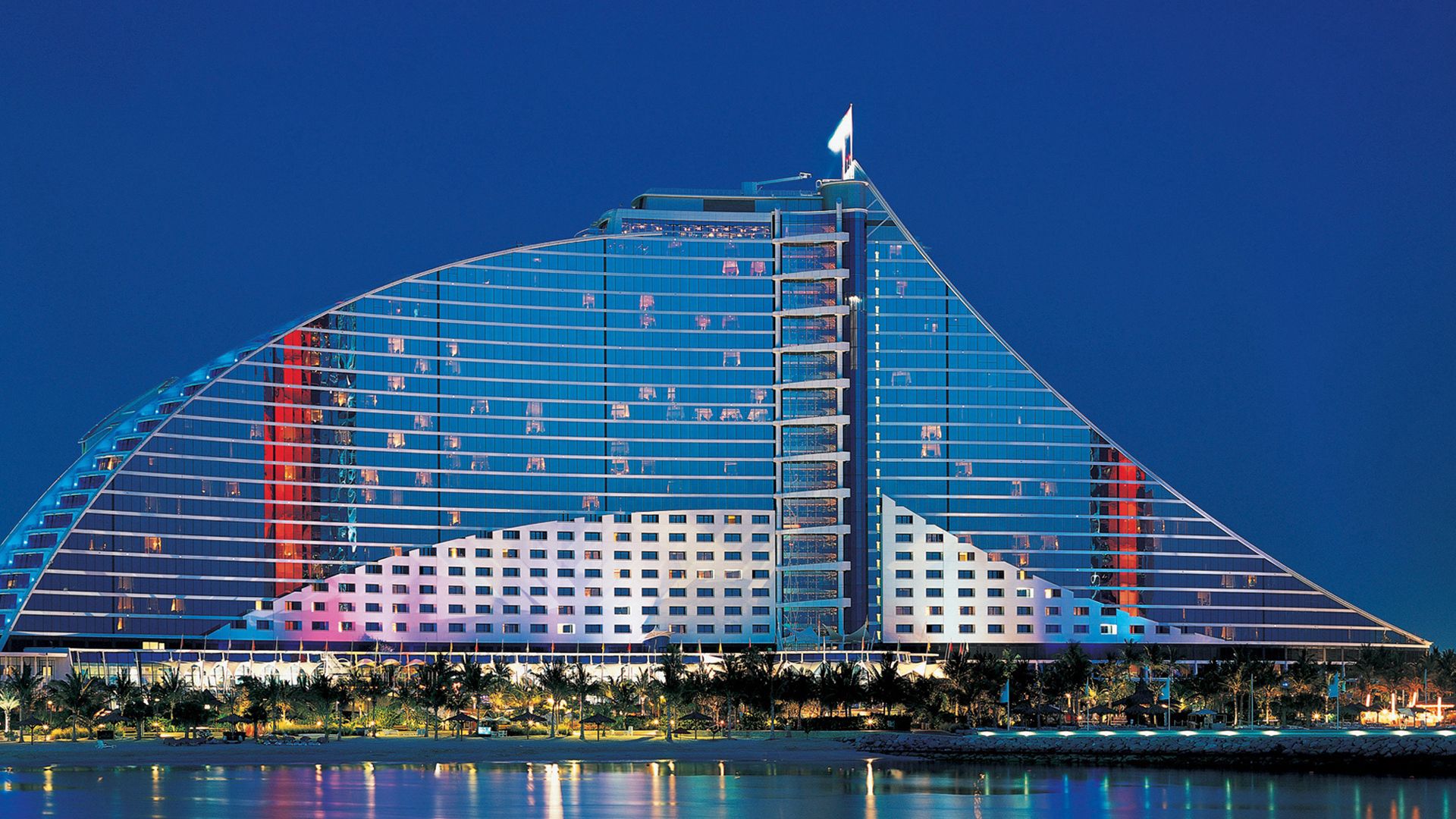 Download wallpaper 1920x1080 dubai, uae, jumeirah beach hotel full hd, hdtv, fhd, 1080p HD background