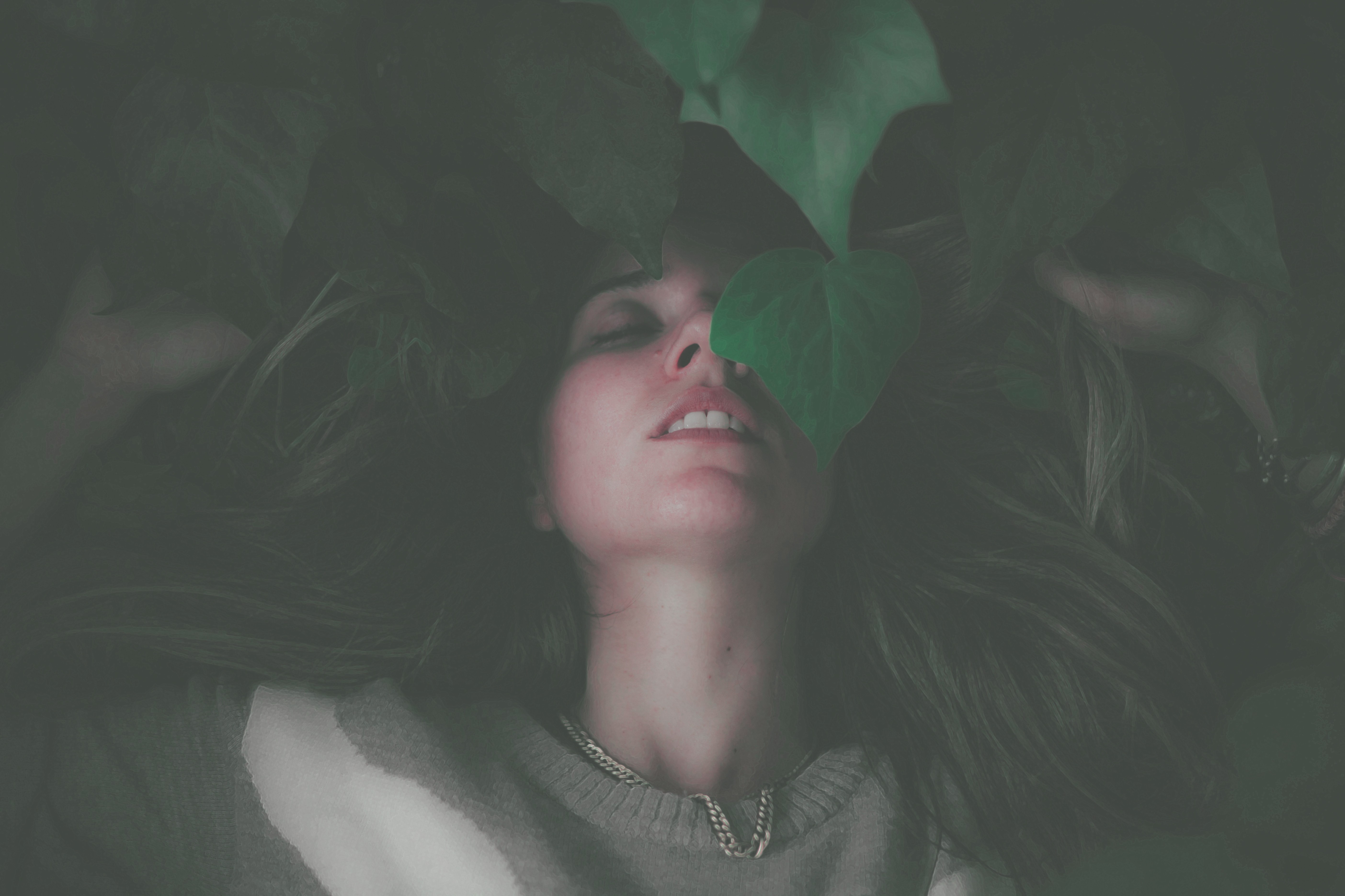 Wallpaper, black, women, portrait, photography, emotion, head, diffused, girl, beauty, eye, darkness, Sense, art model, organ, interaction 5616x3744