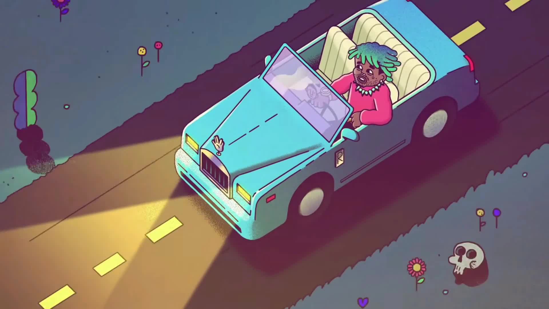 Lil Uzi In Car Animated Desktop Background Desktop Wallpaper