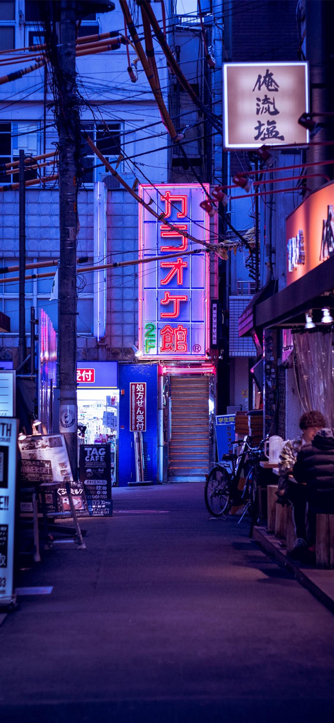 Wallpaper Tokyo, Blue, Lighting, Street, Electricity, Background Free Image