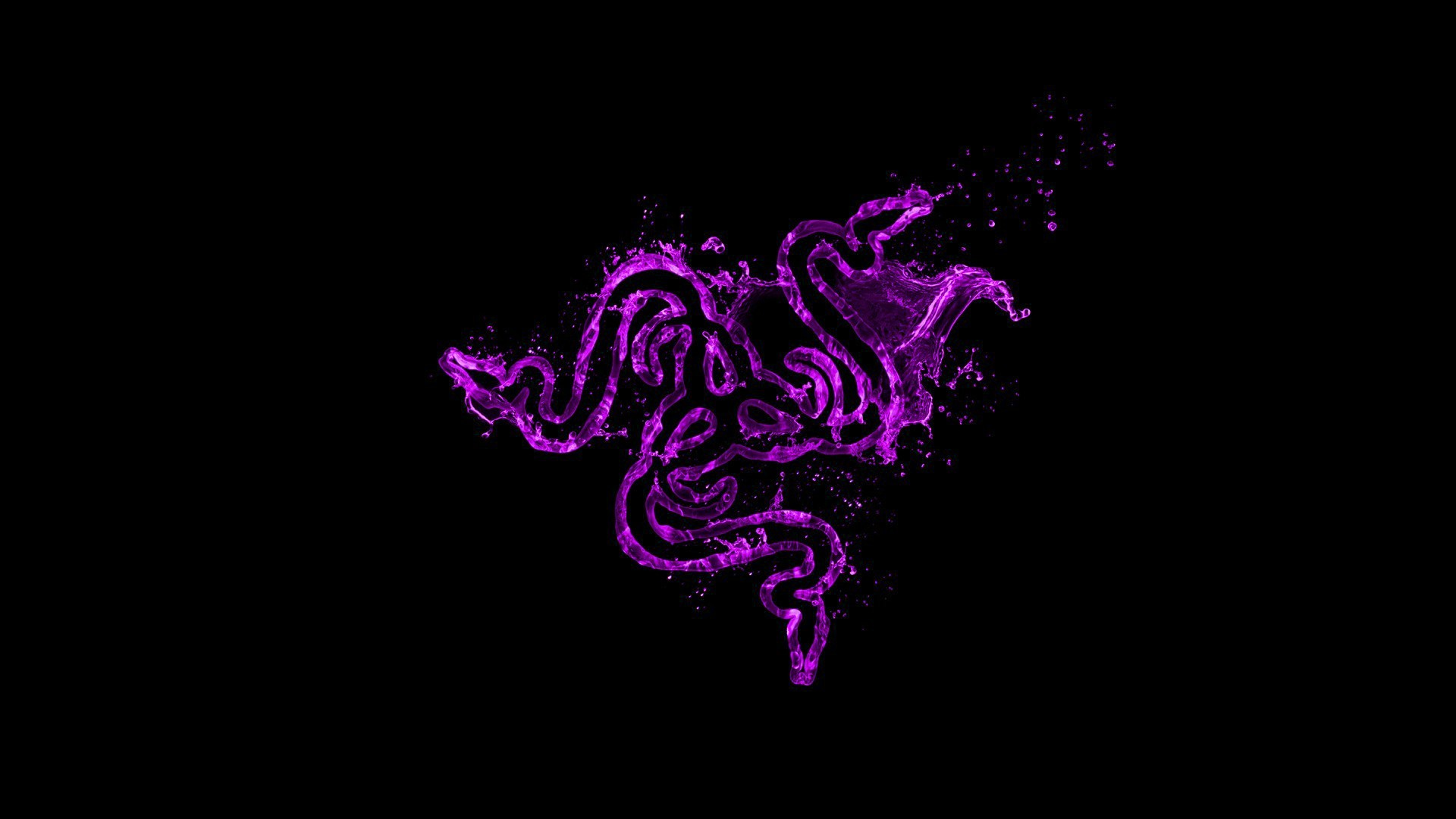 Razer Video Games Computer Digital Art Shapes Minimalism Purple Black Background Wallpaper:1920x1080