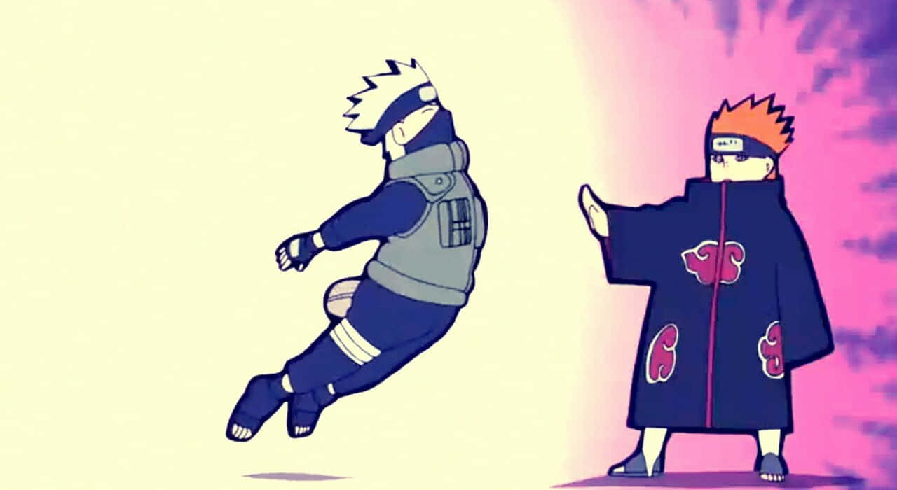 Download Kakashi Hatake faces off against Pain in an epic battle Wallpaper