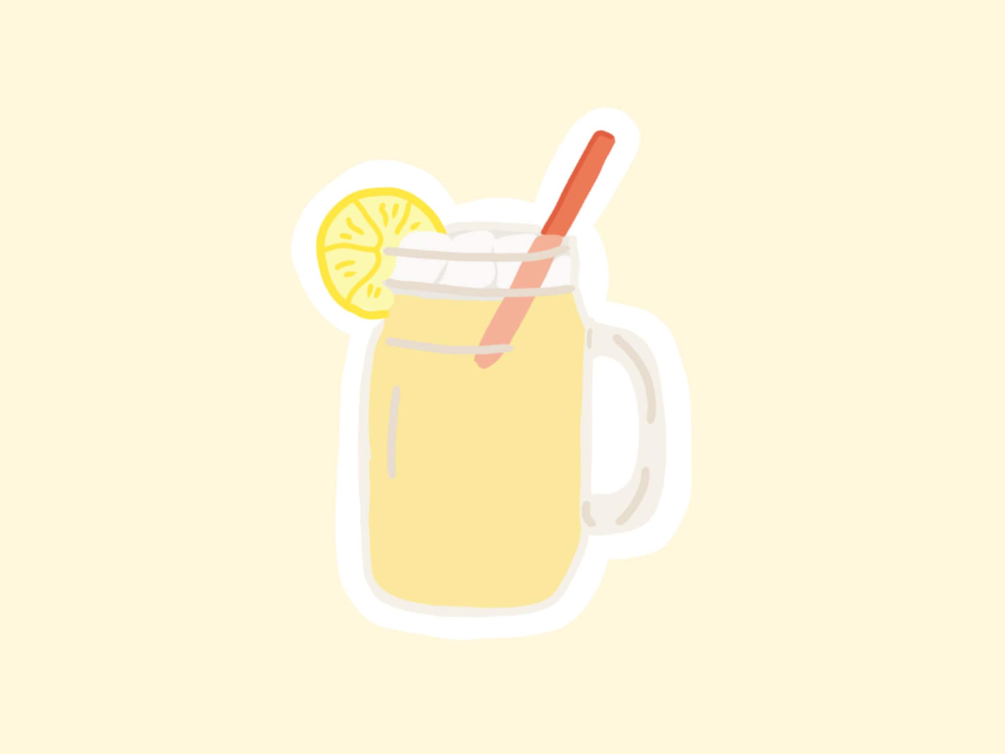 Aesthetic Cute Summer Lemonade Glass Sticker