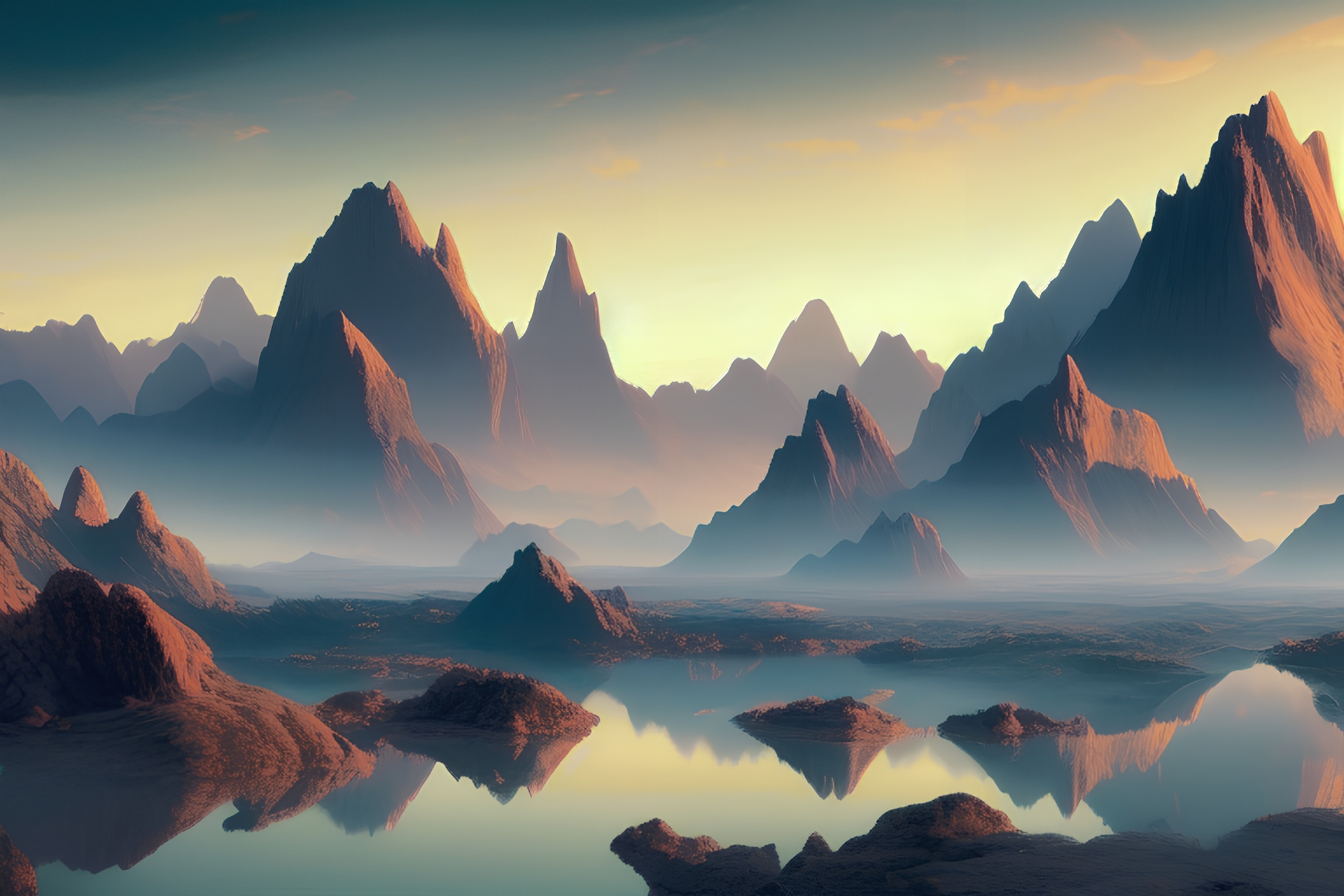 Incredible mountain landscape, desktop wallpaper