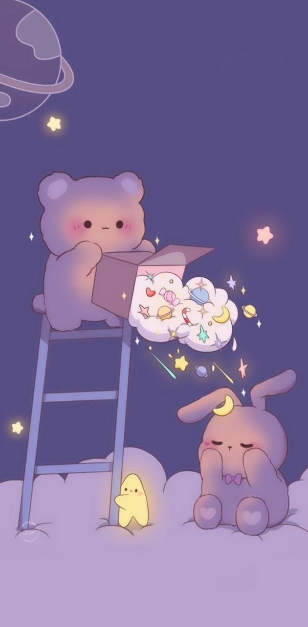 Cute bear and bunny wallpaper