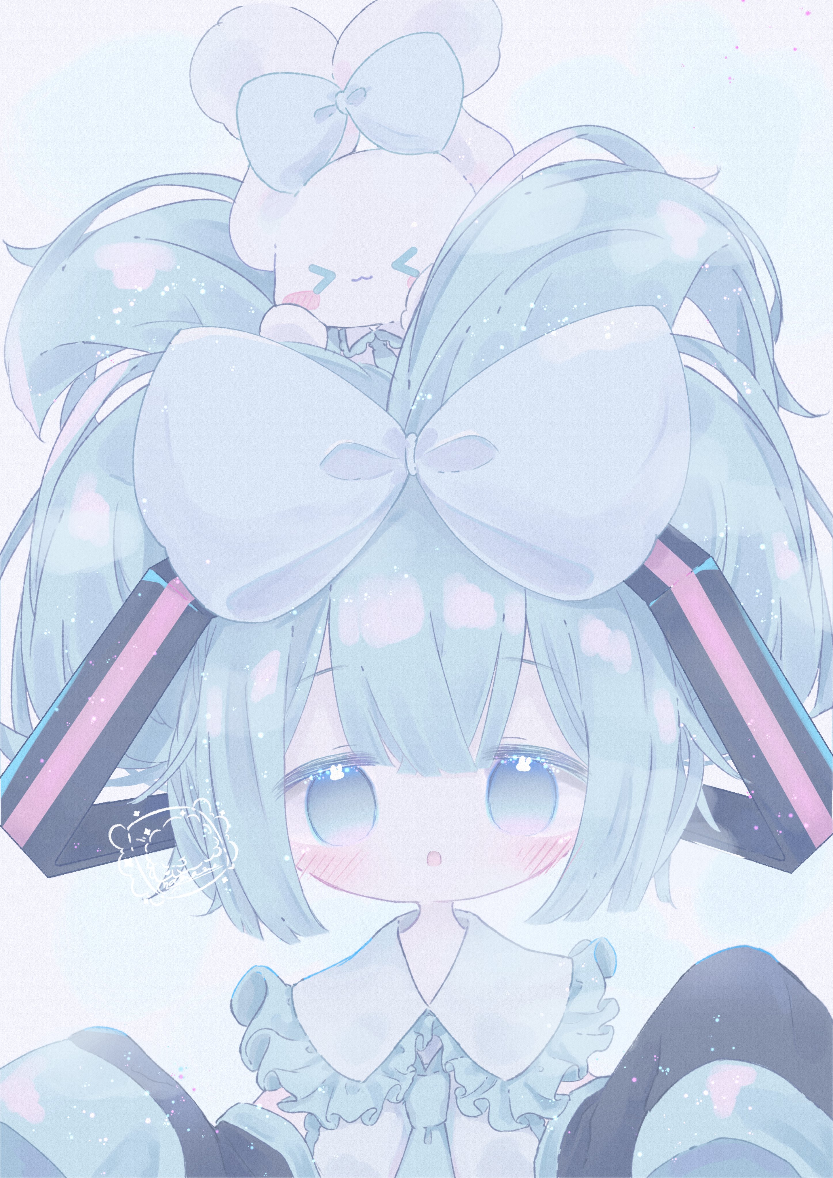 hatsune miku, cinnamoroll, and cinnamiku (vocaloid and 1 more) drawn