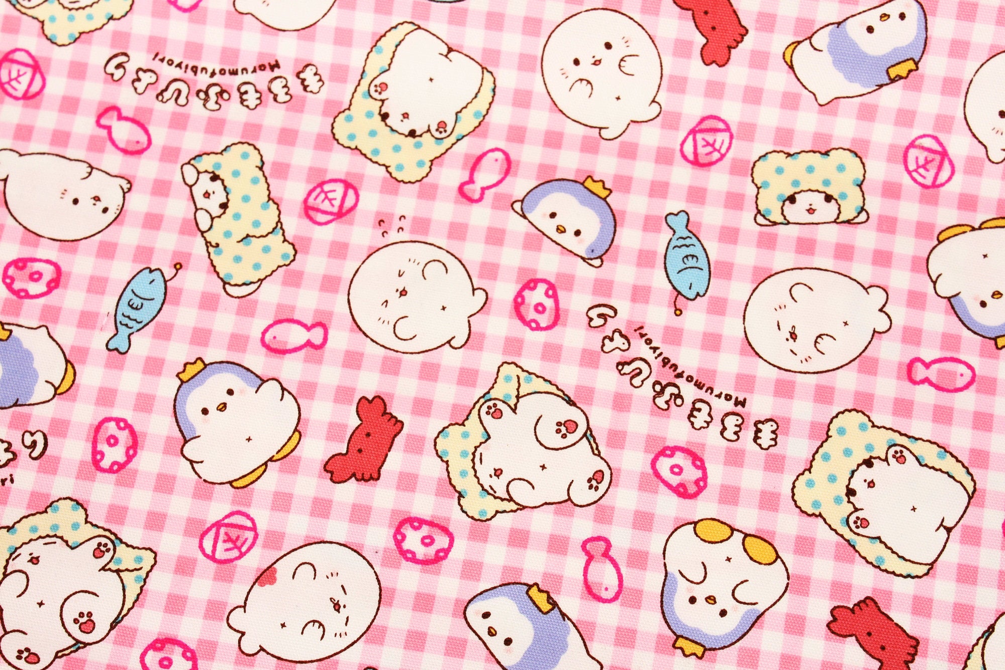 Sanrio Marumofubiyori Character Cotton Oxford Fabric printed in Japan